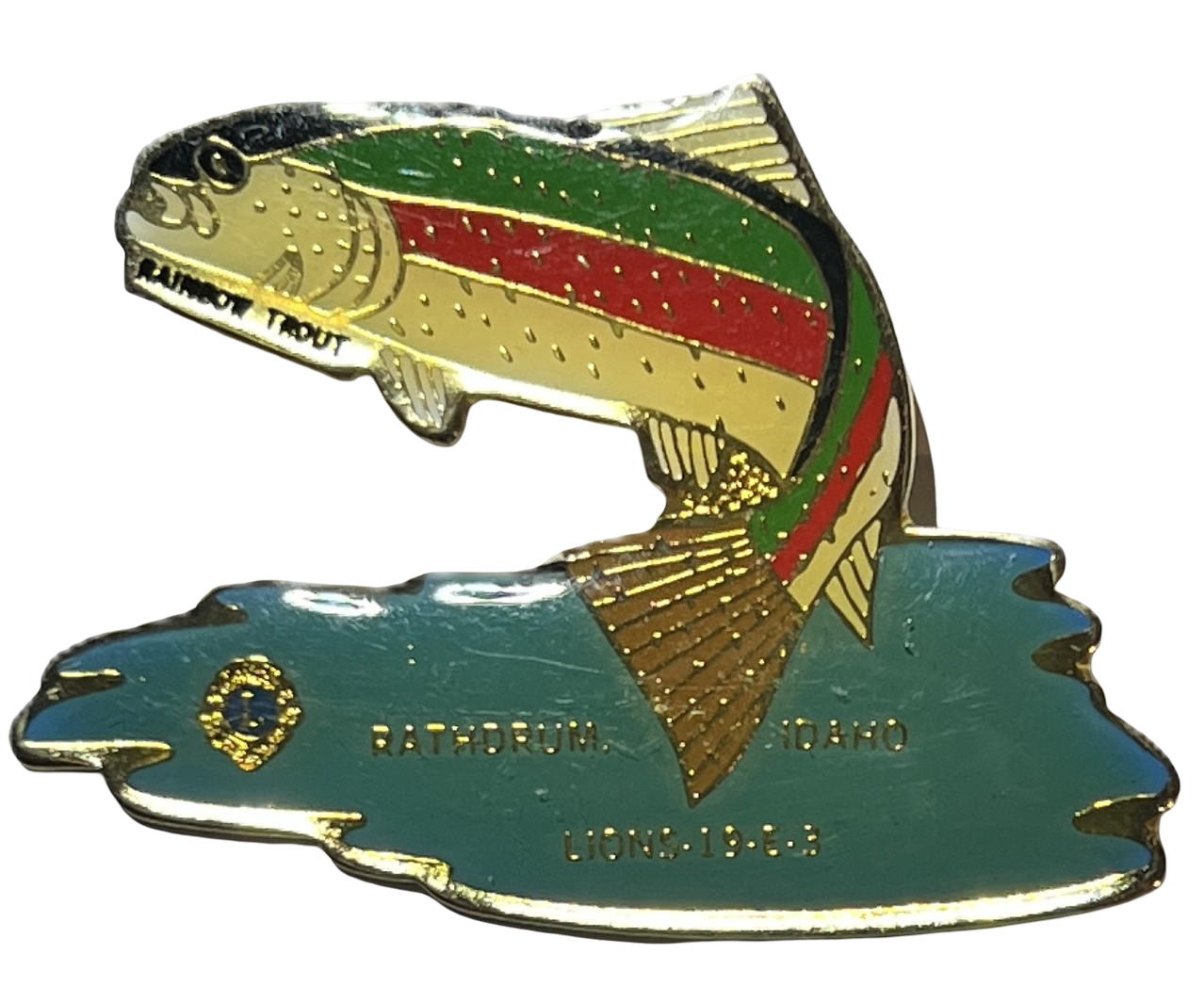 Lions Club International Rathdrum Idaho 19-E-3 Rainbow Trout Pin