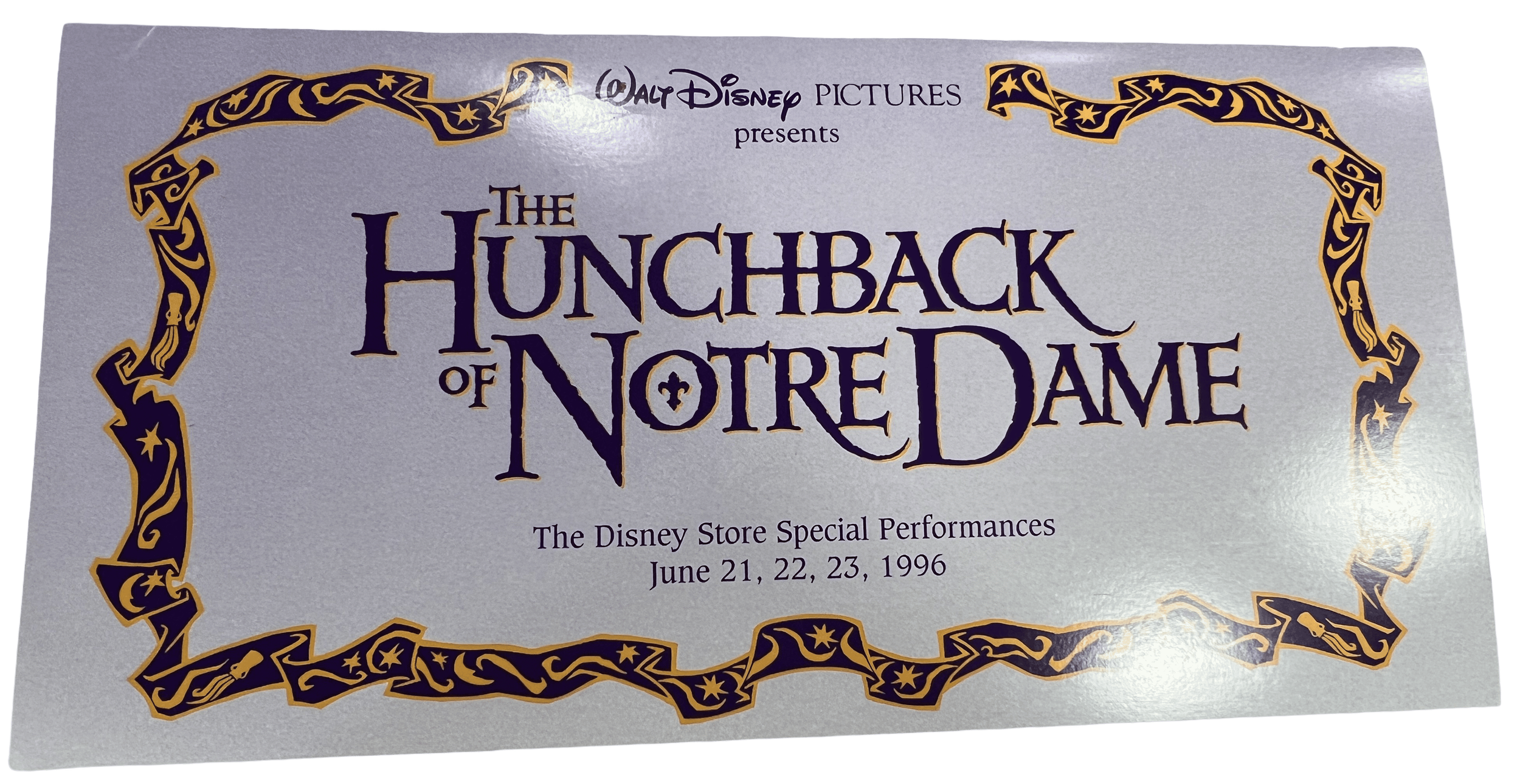 Disney Hunchback of Notre Dame Lithograph 16" x 8" Minty/Sealed