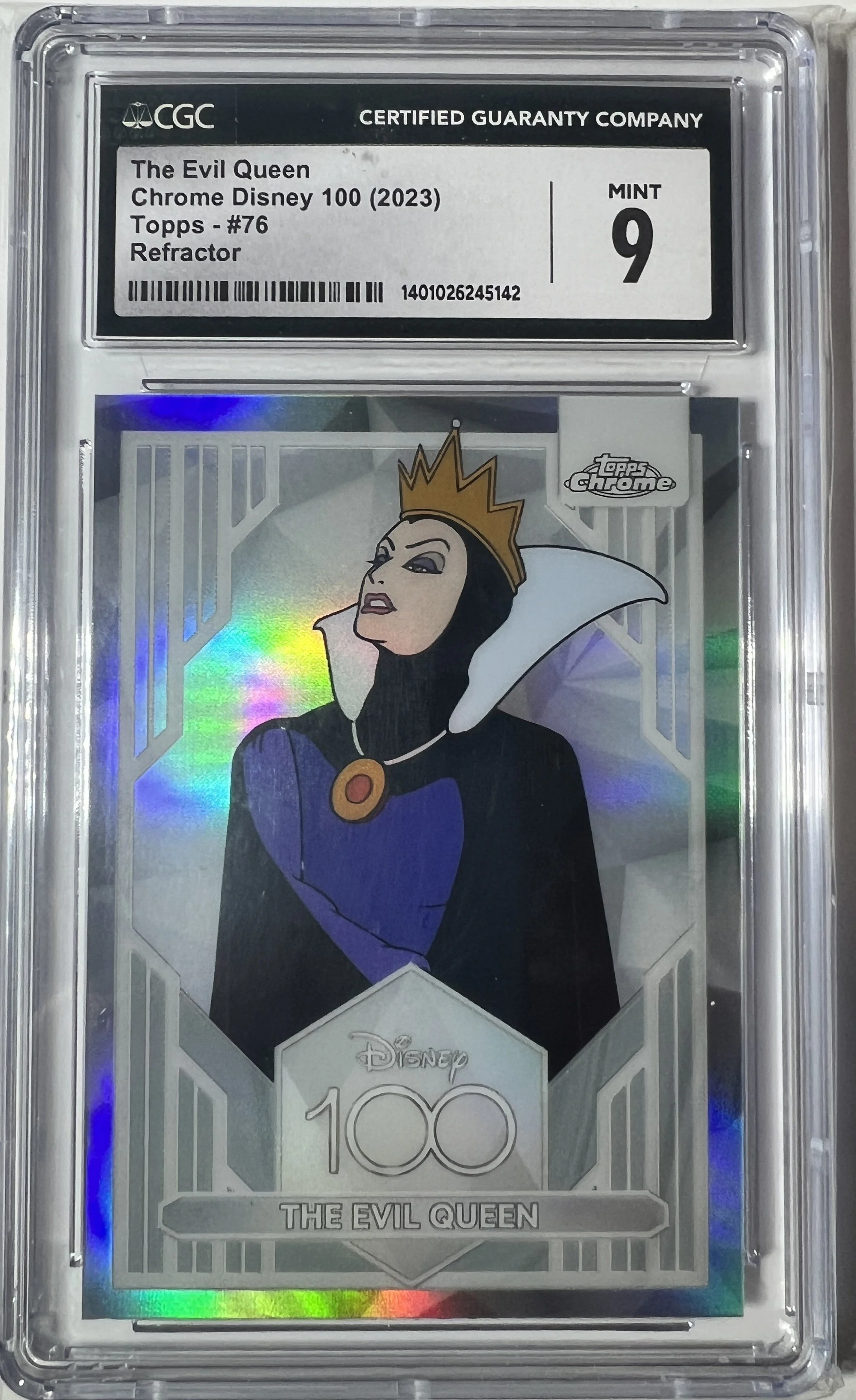 Topps Chrome Disney 100 Evil Queen Refractor Card