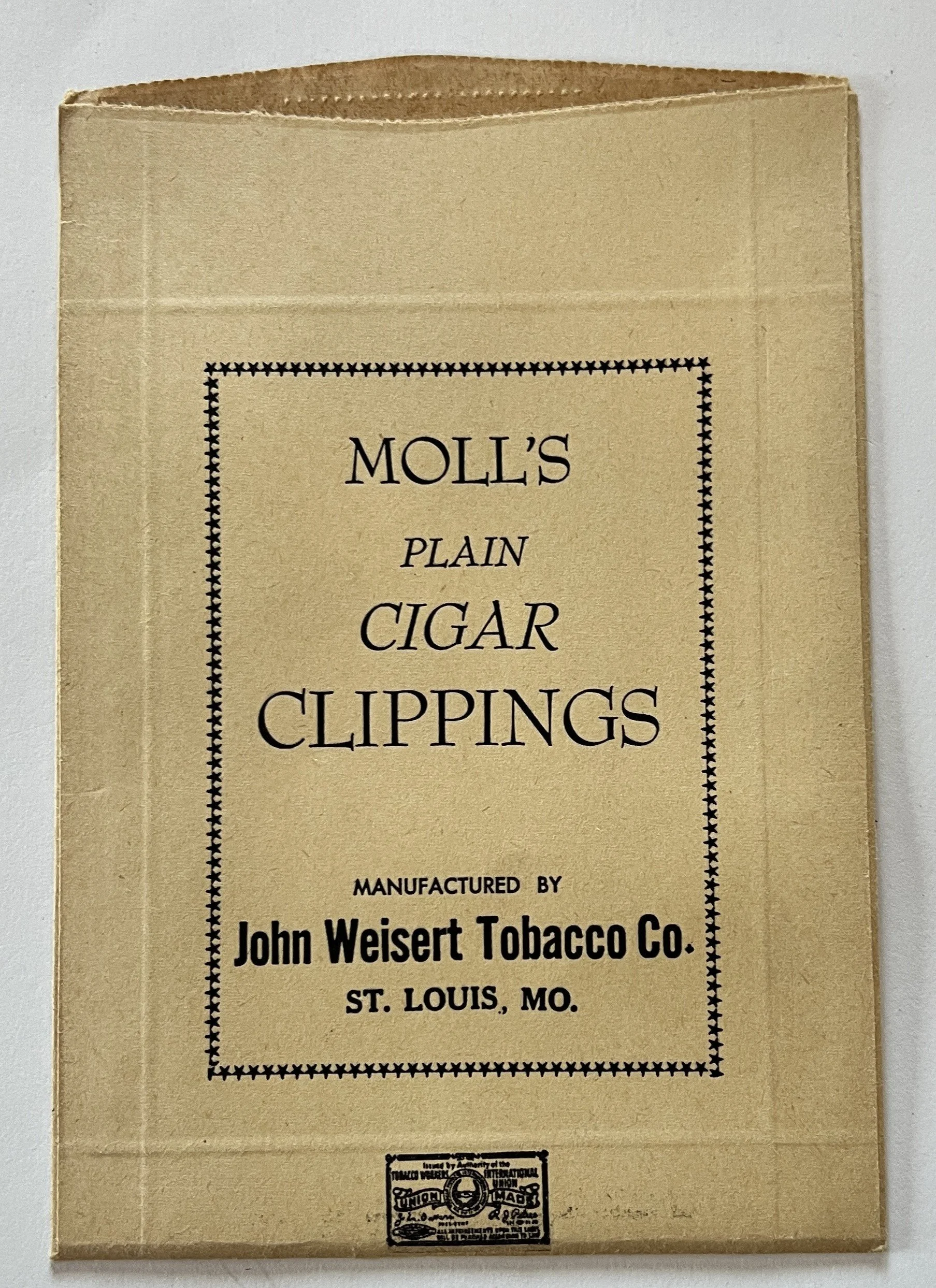 Vintage Moll's Plain Cigar Clippings Bag
