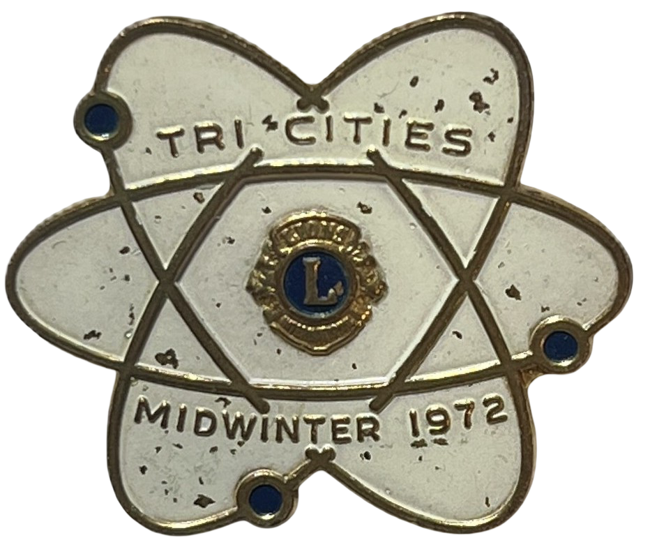 Lions Club International 1972 Atomic Symbol  Tri Cities Pin