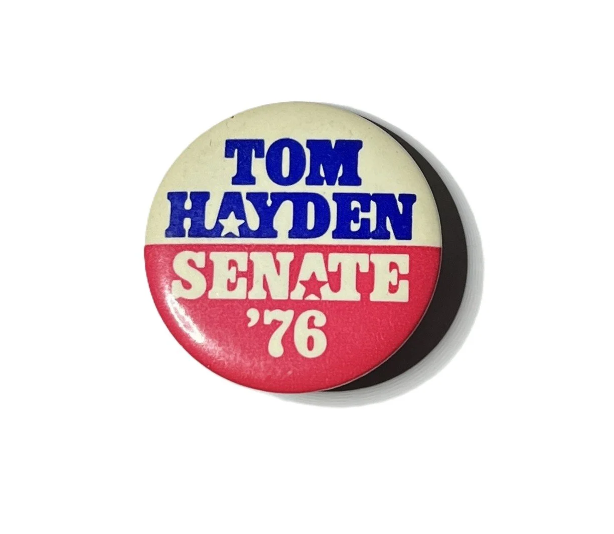 Tom Hayden 1976 Senate Campaign Pinback Button