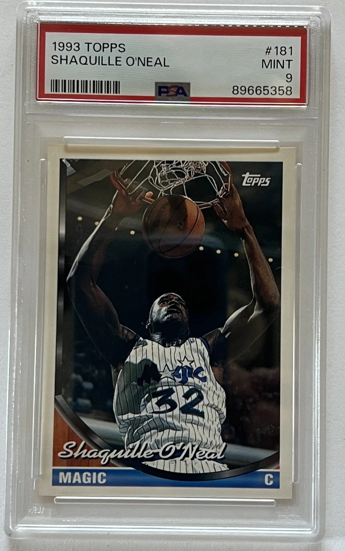 1993 Topps Shaquille O'Neal #181 PSA 9 Mint