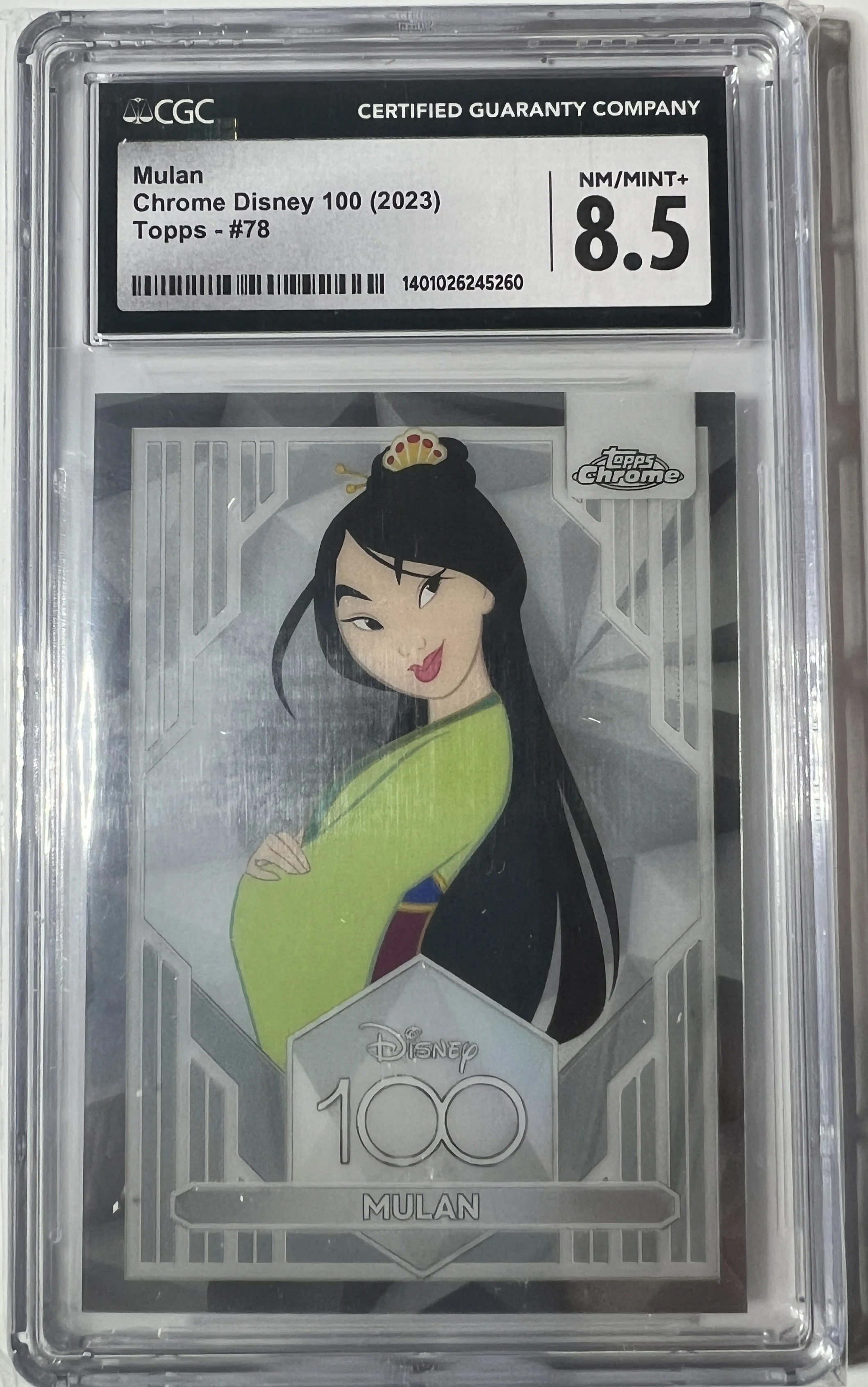 2023 Topps Chrome Disney 100 Mulan Card - CGC 8.5 NM/Mint
