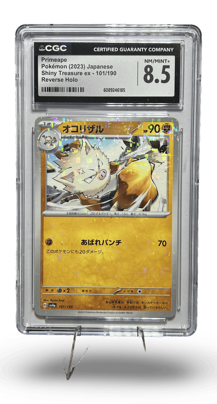 Primeape Japanese Shiny Treasure Reverse Holo Card (CGC 8.5)