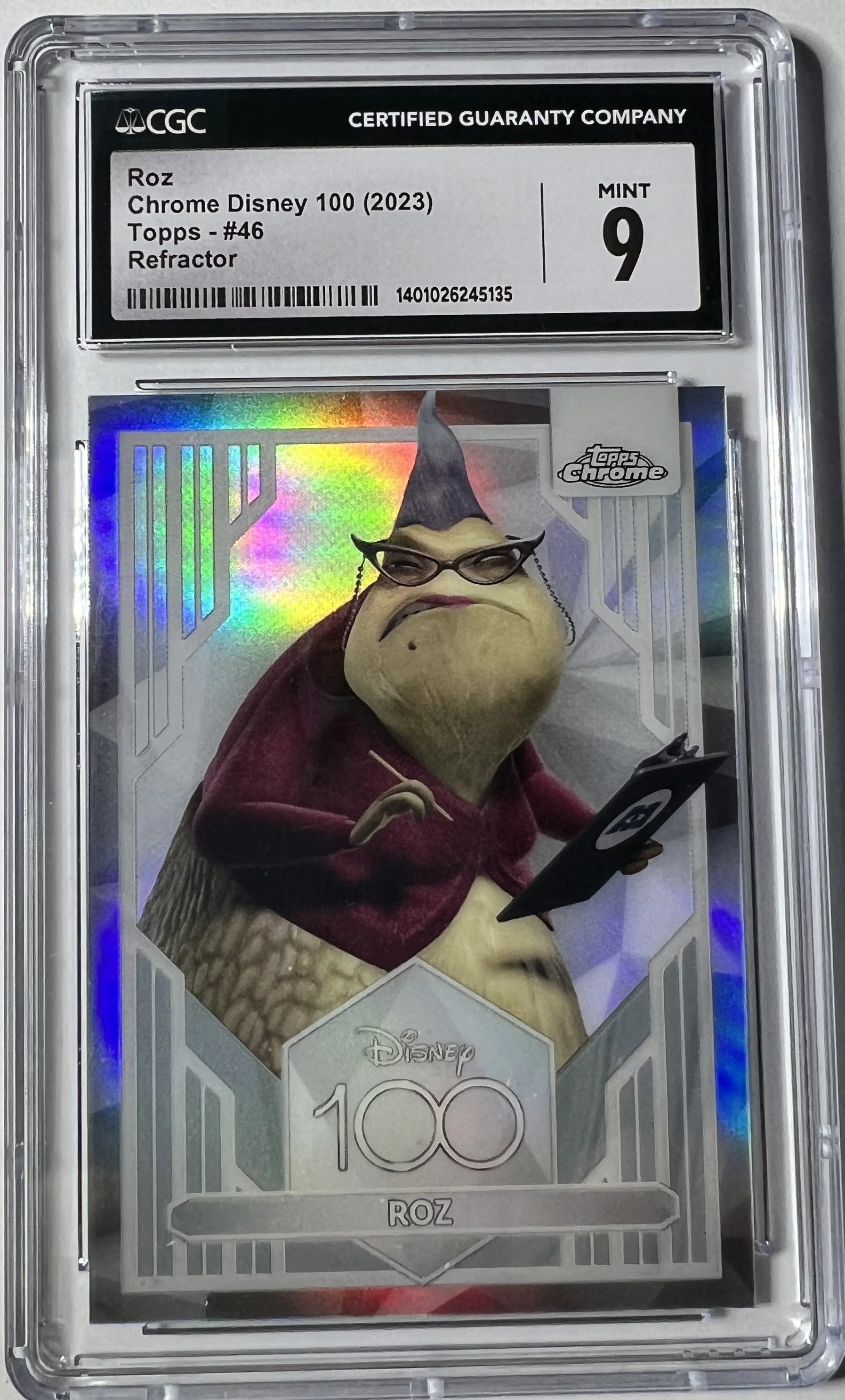 Disney 100 Chrome Roz Trading Card - Mint 9 Refractor