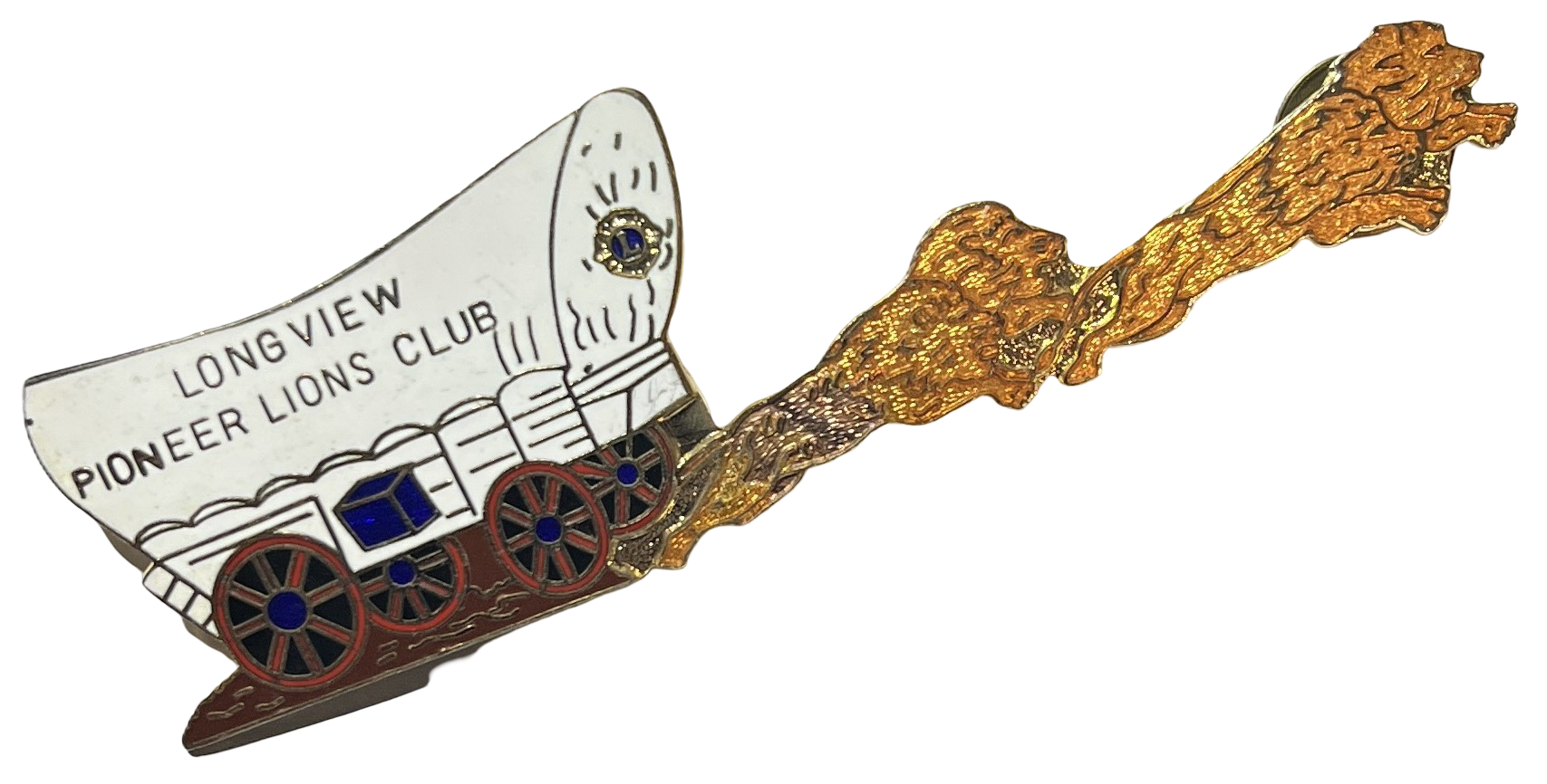 Lions Club International Longview Pioneer Covered Wagon Pin
