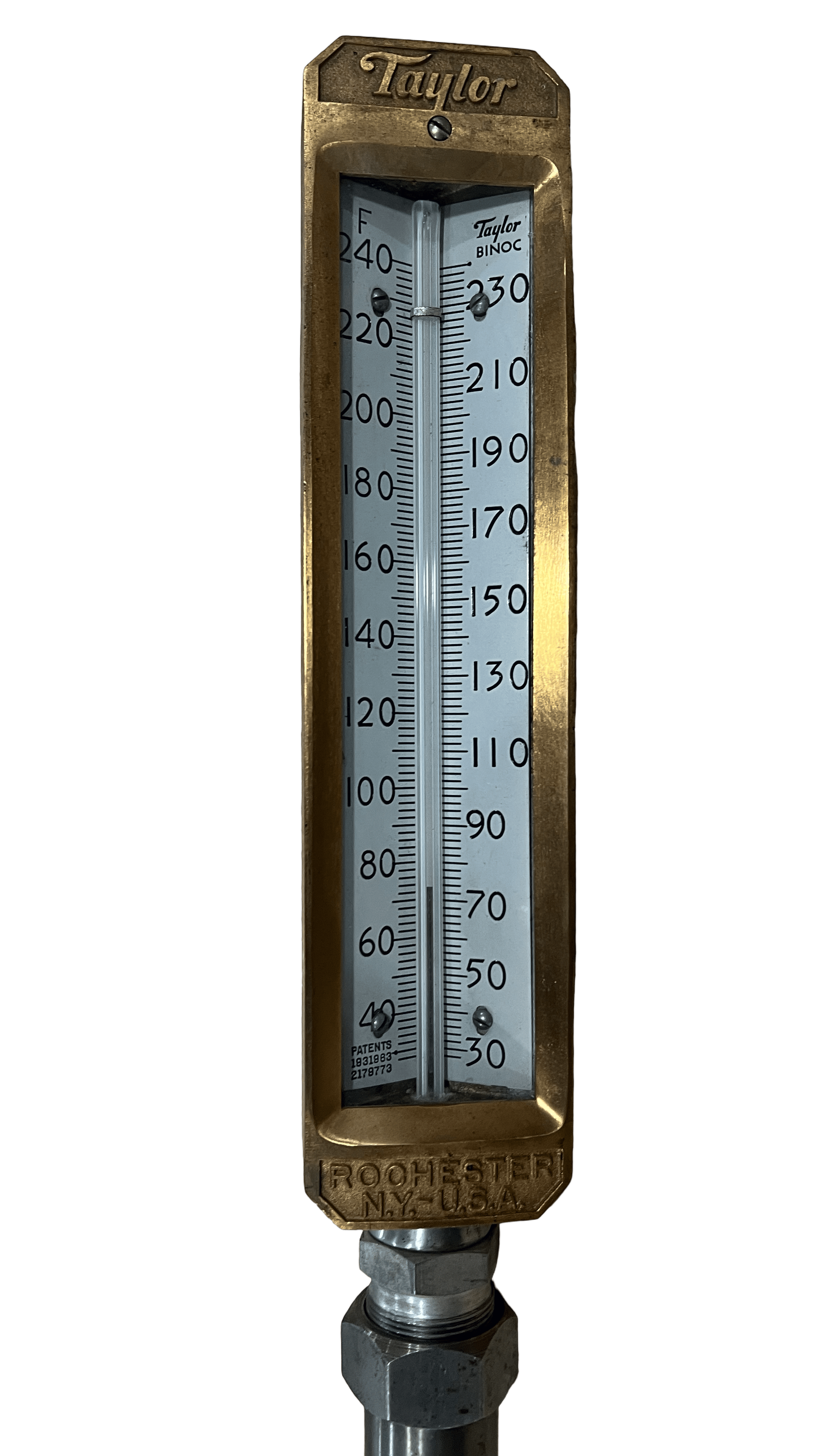 Taylor BINOC Vintage Thermometer Brass