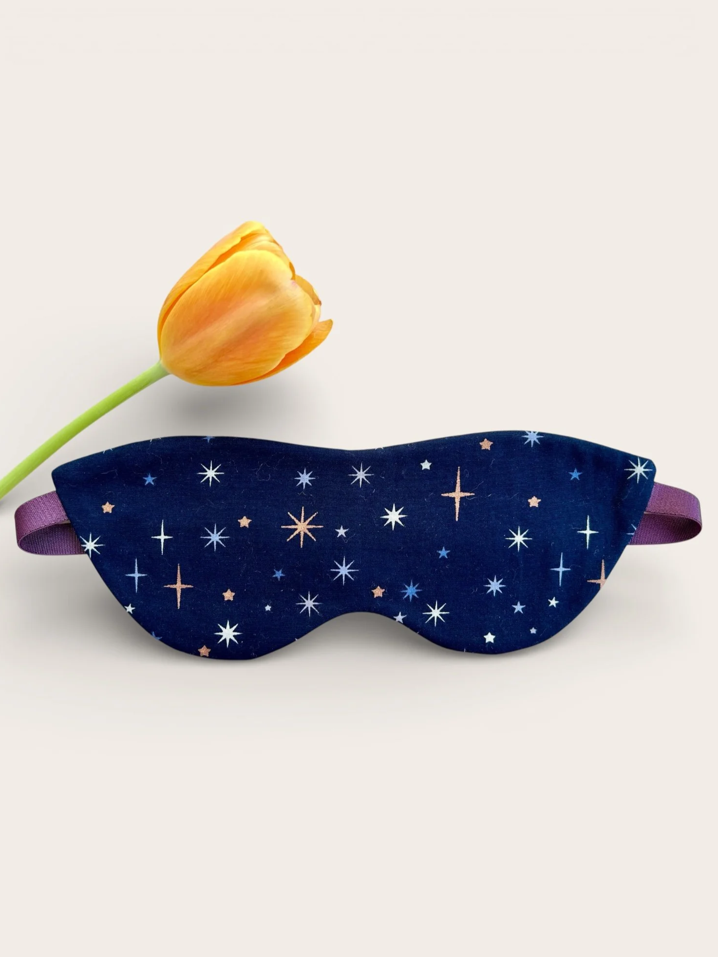 Schlafmaske Damen, dunkelblau Sterne