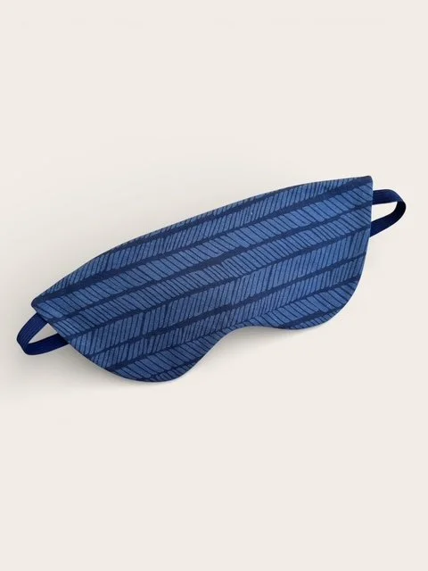 Schlafmaske Herren, jeansblau gemustert