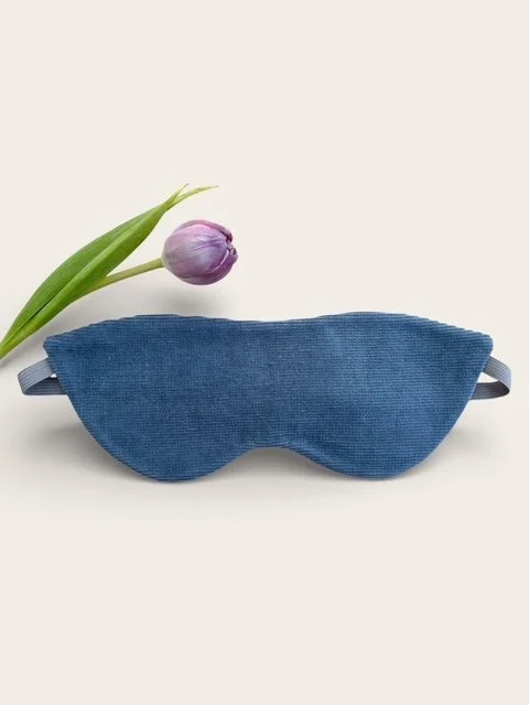 Schlafmaske Damen, babycord blau