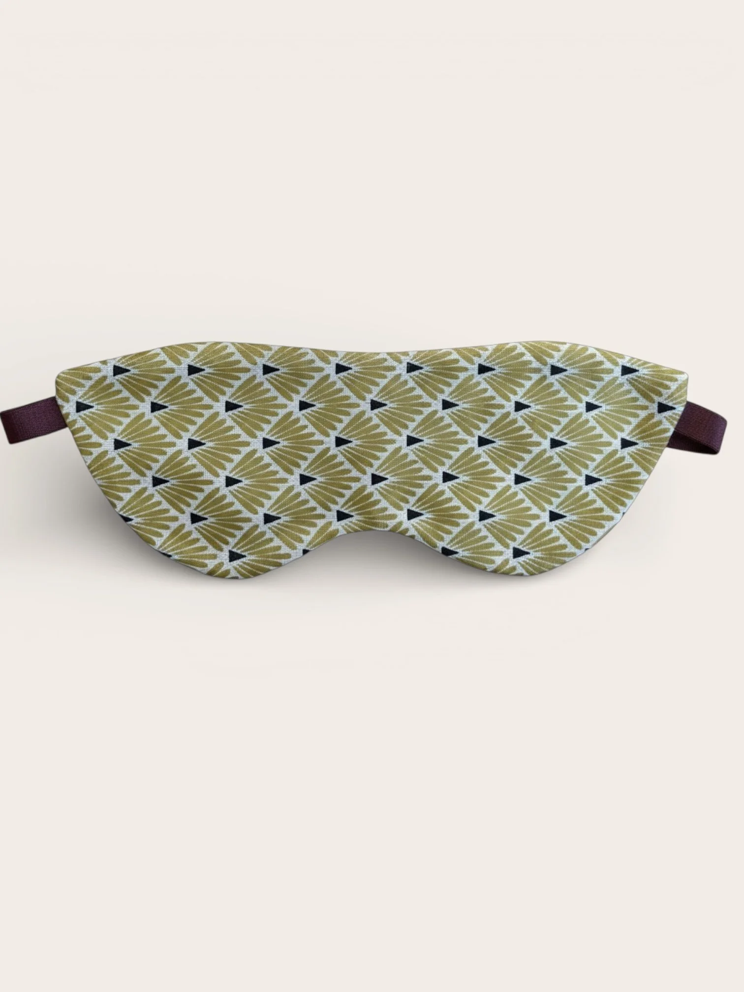 Schlafmaske Damen, golb/beige/schwarz