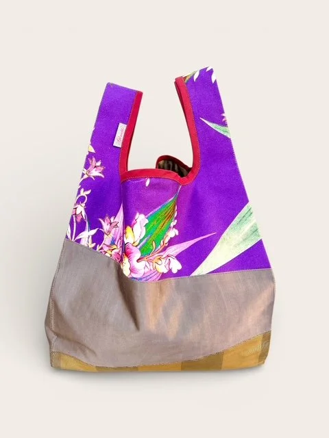 Ginette, das feine Sackerl, lila/gold-bronze