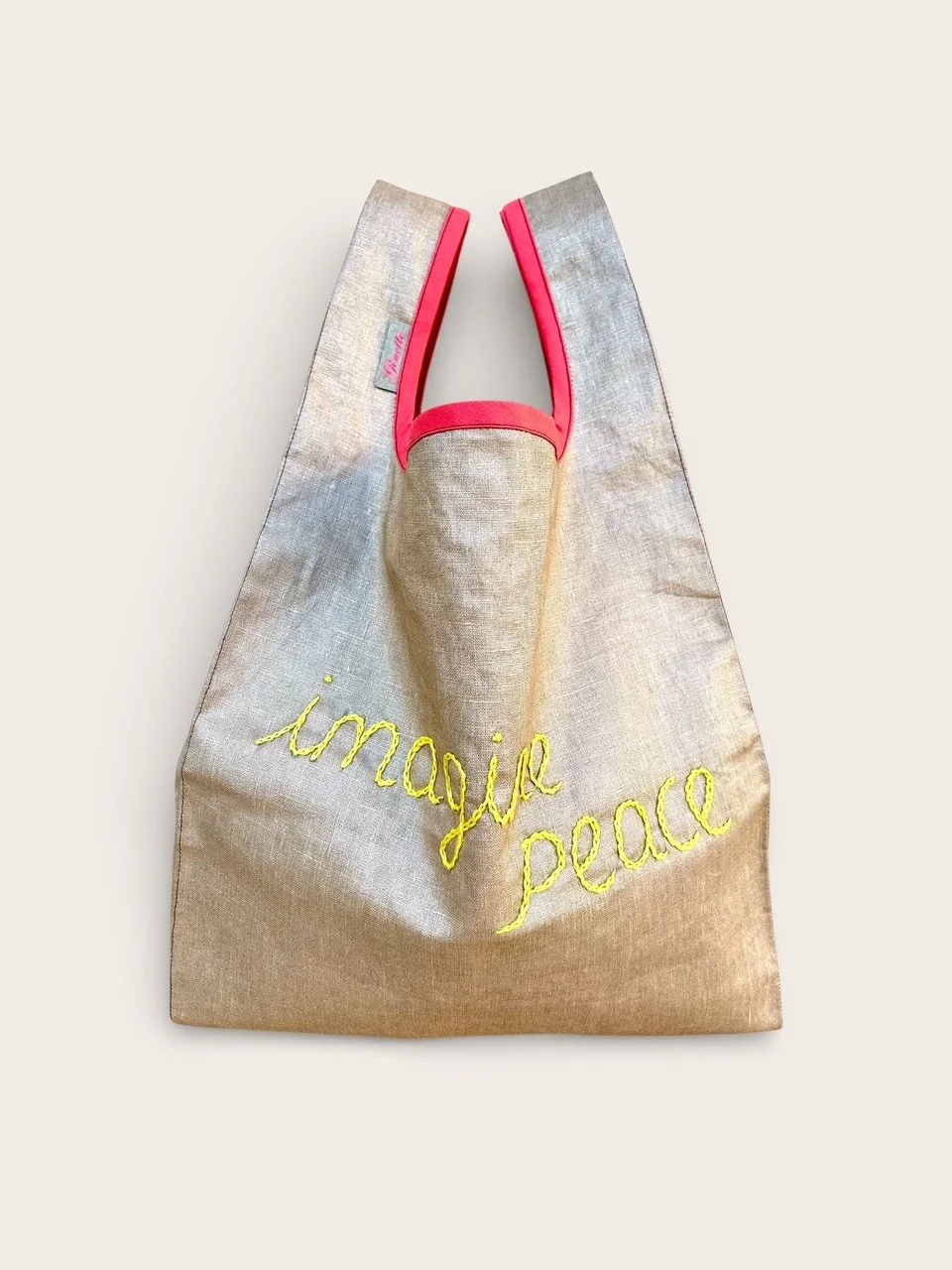 Ginette, das feine Sackerl/ handbestickt, gelb/gold