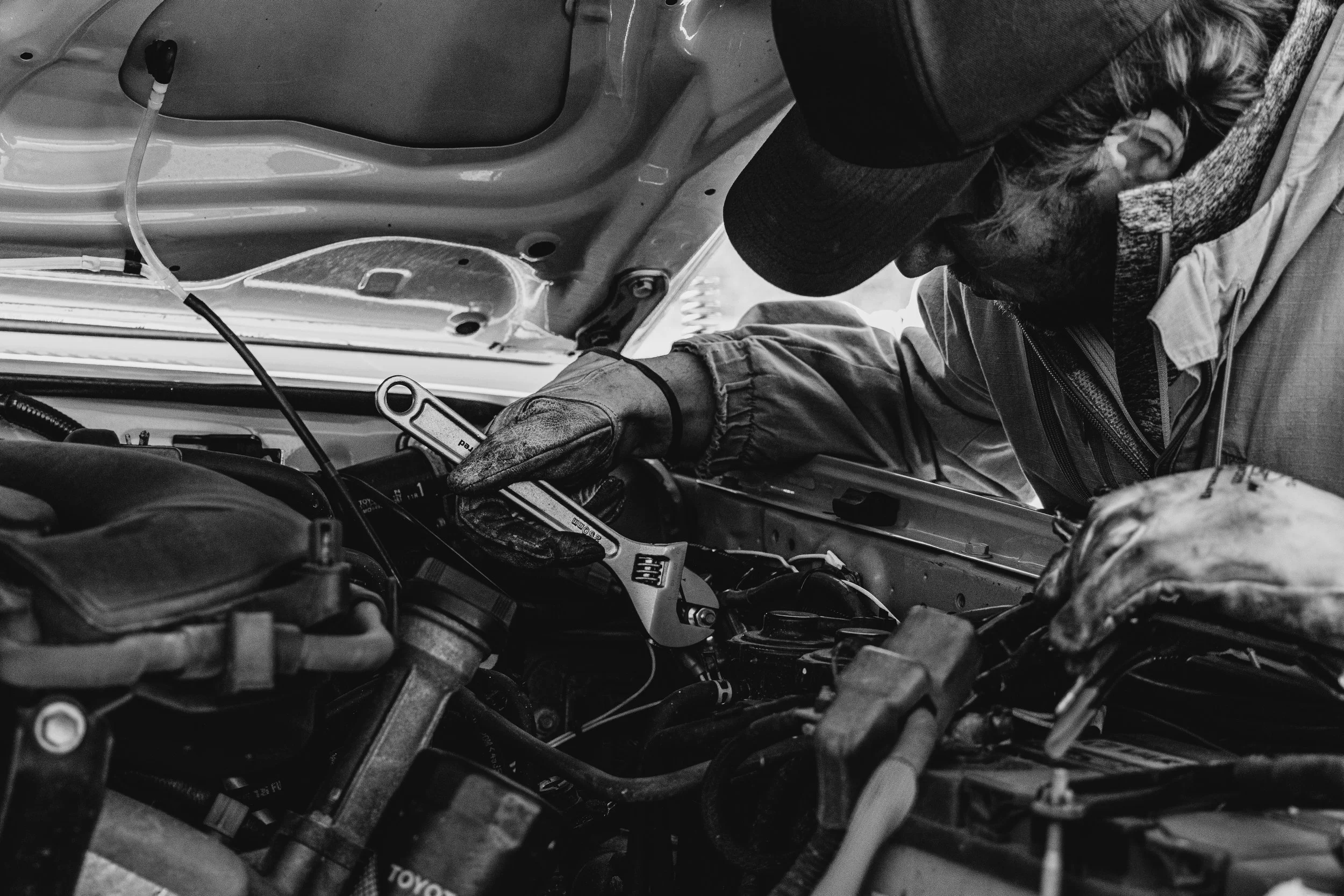 Repairs on a 4x4 trip.