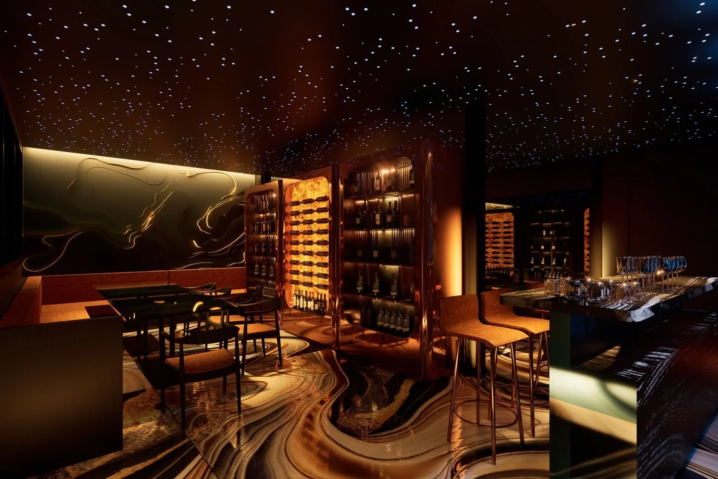 Not just a restaurant. Not just a bar.
It&rsquo;s an experience&mdash;crafted, immersive, unforgettable.

Where design meets atmosphere,
and every detail tells a story ✨

#astraleinterior #interiordesign #restaurantdesign #bardesign #experiencedesign