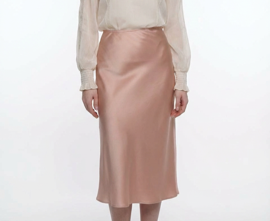 Bluemarine, Silk Skirt Peach