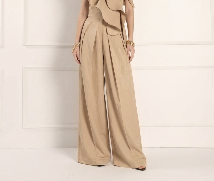 Wide Leg Pants Beige Babylon