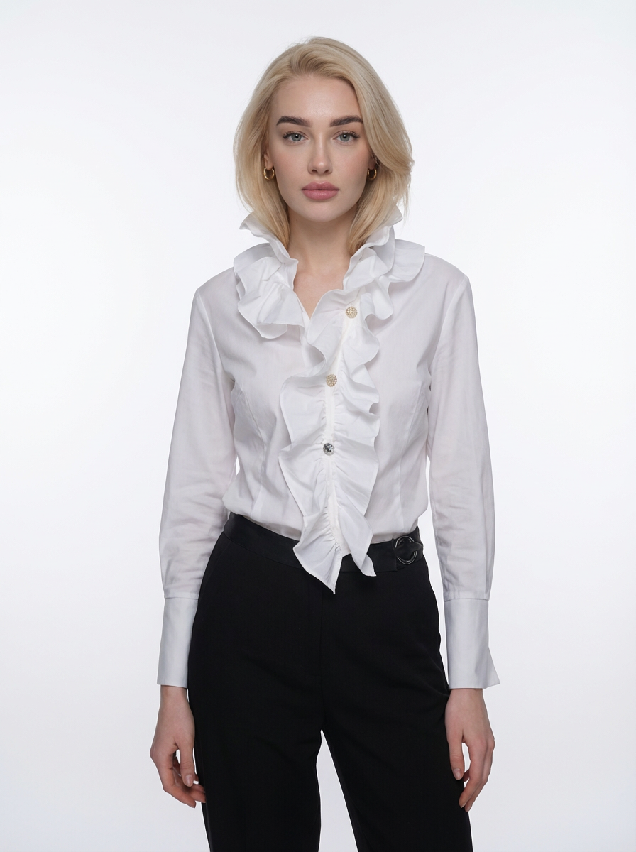 Ruffled Blouse White Babylon
