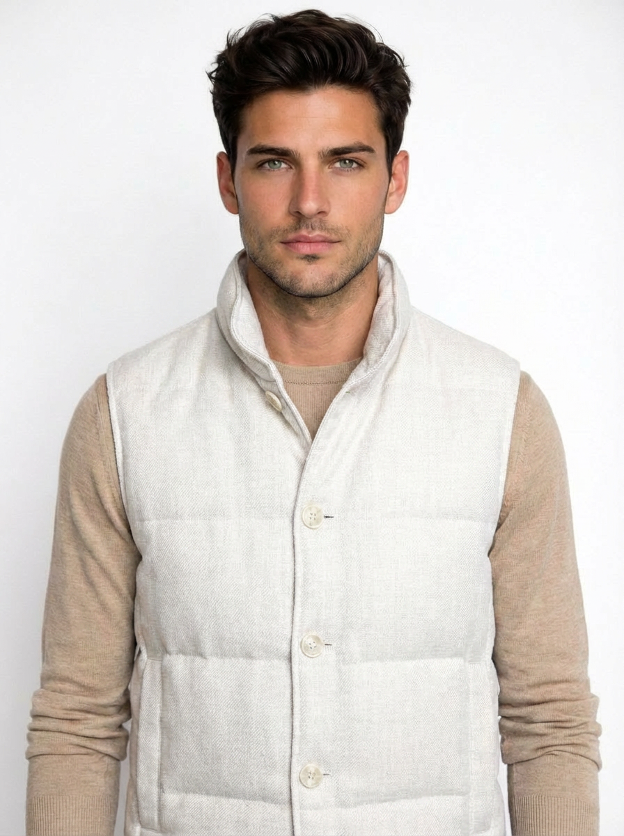 Brunello Cucinelli, Linen Blend Vest Beige