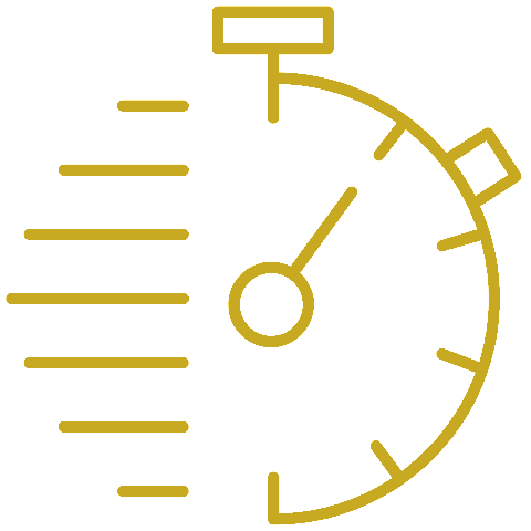 Zeichnung eines stilisierten Wettlaufchampions, der schnell läuft, mit einem laufenden Timer.