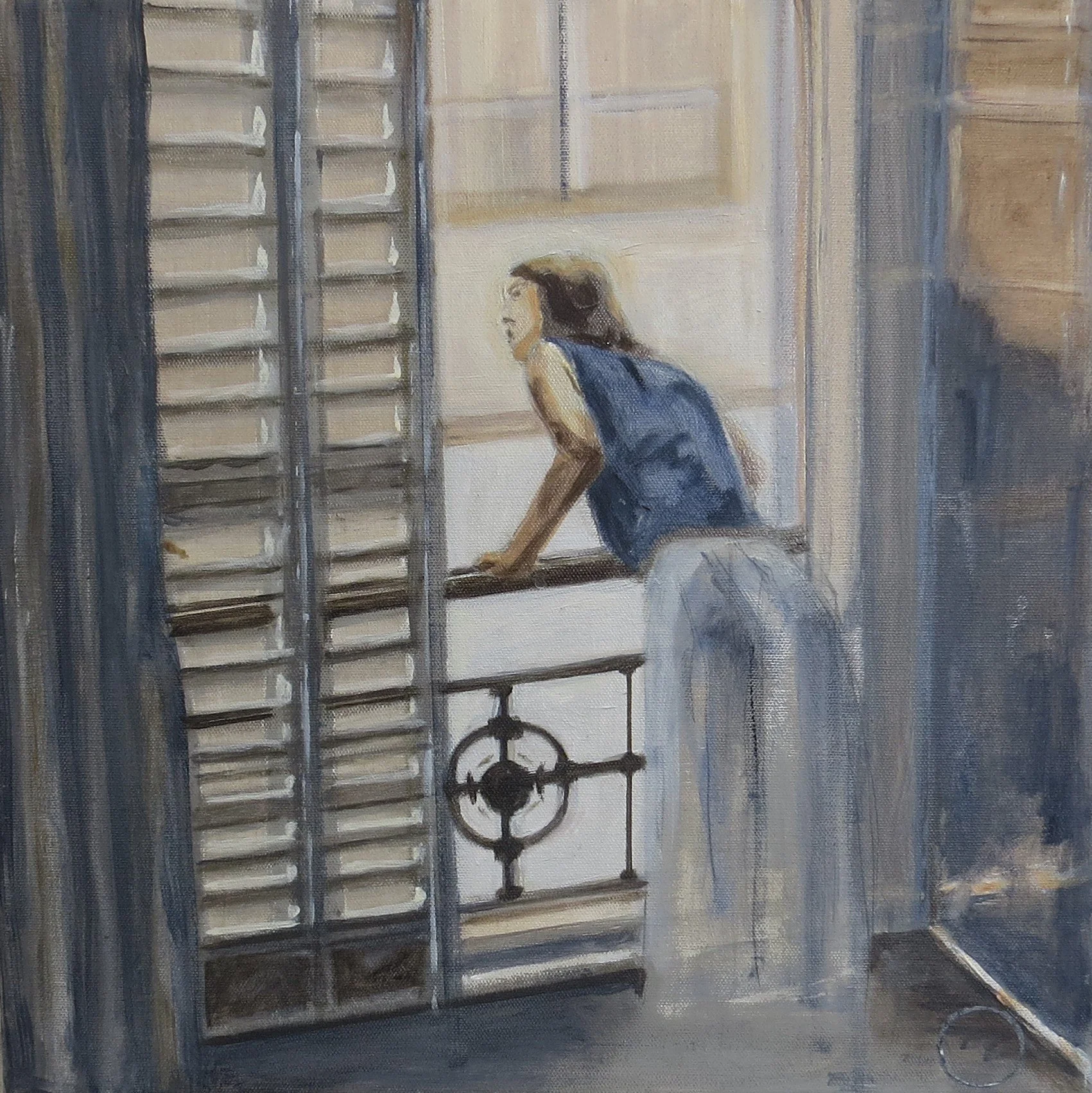 "I'AM HERE" WHITE WOOD BLOCK FRAME 40 X 40CM