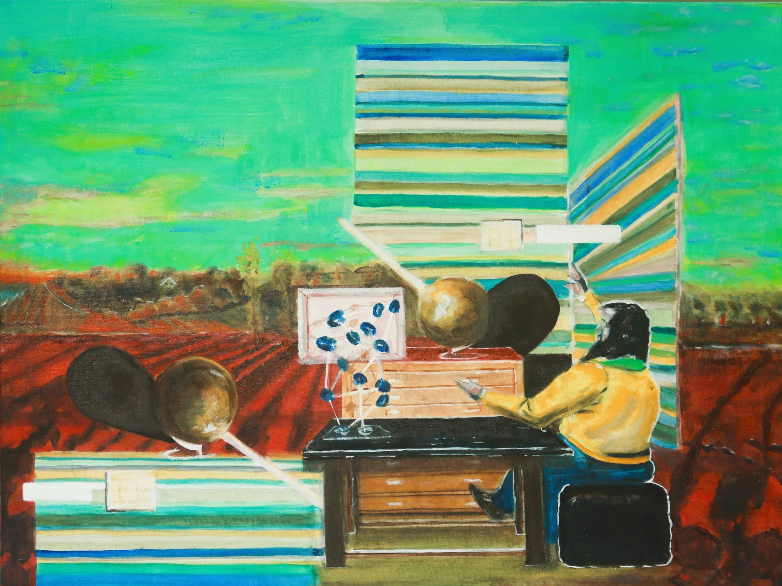 "CREATOR RAUCH" BLACK WOOD BLOCK FRAME 80 X 60CM