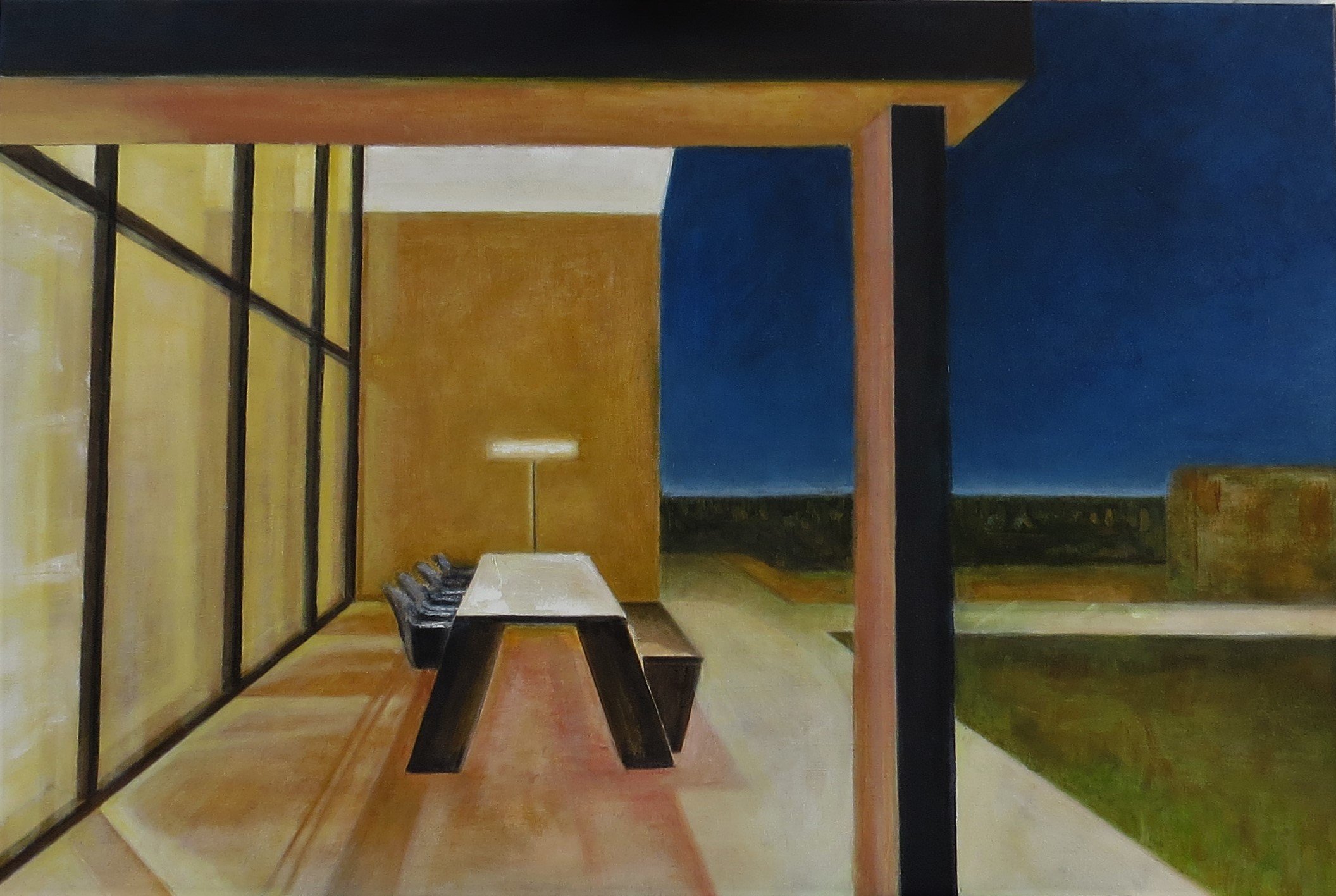 "TERRAS"   BLACK WOOD BLOCK FRAME  90 X 60CM