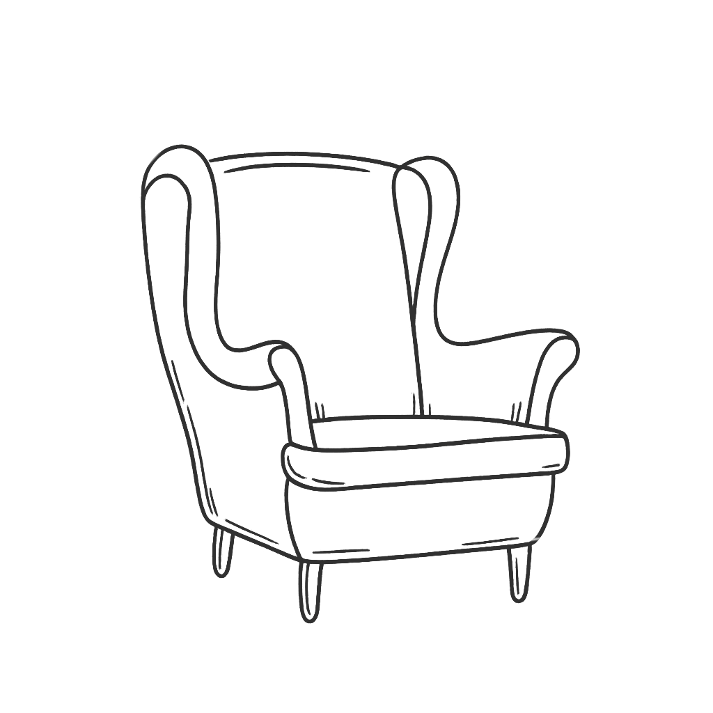 Line art arm chair