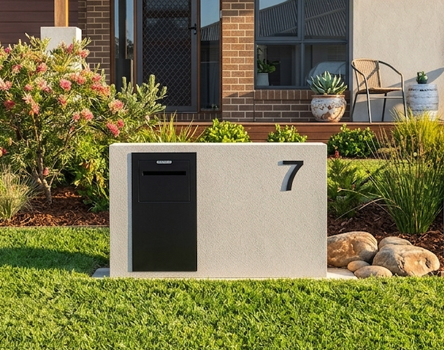 Betty Parcel Box with extra large black parcel insert.
1000mm x 800mm x 350 mm
