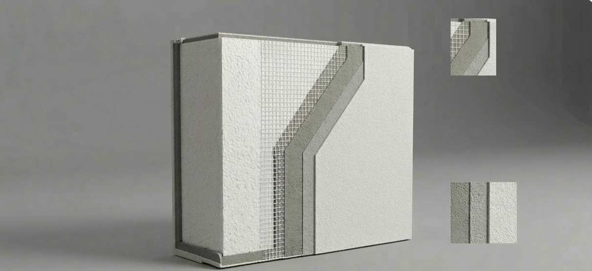 cross section of parcel box showing 5 structural layers