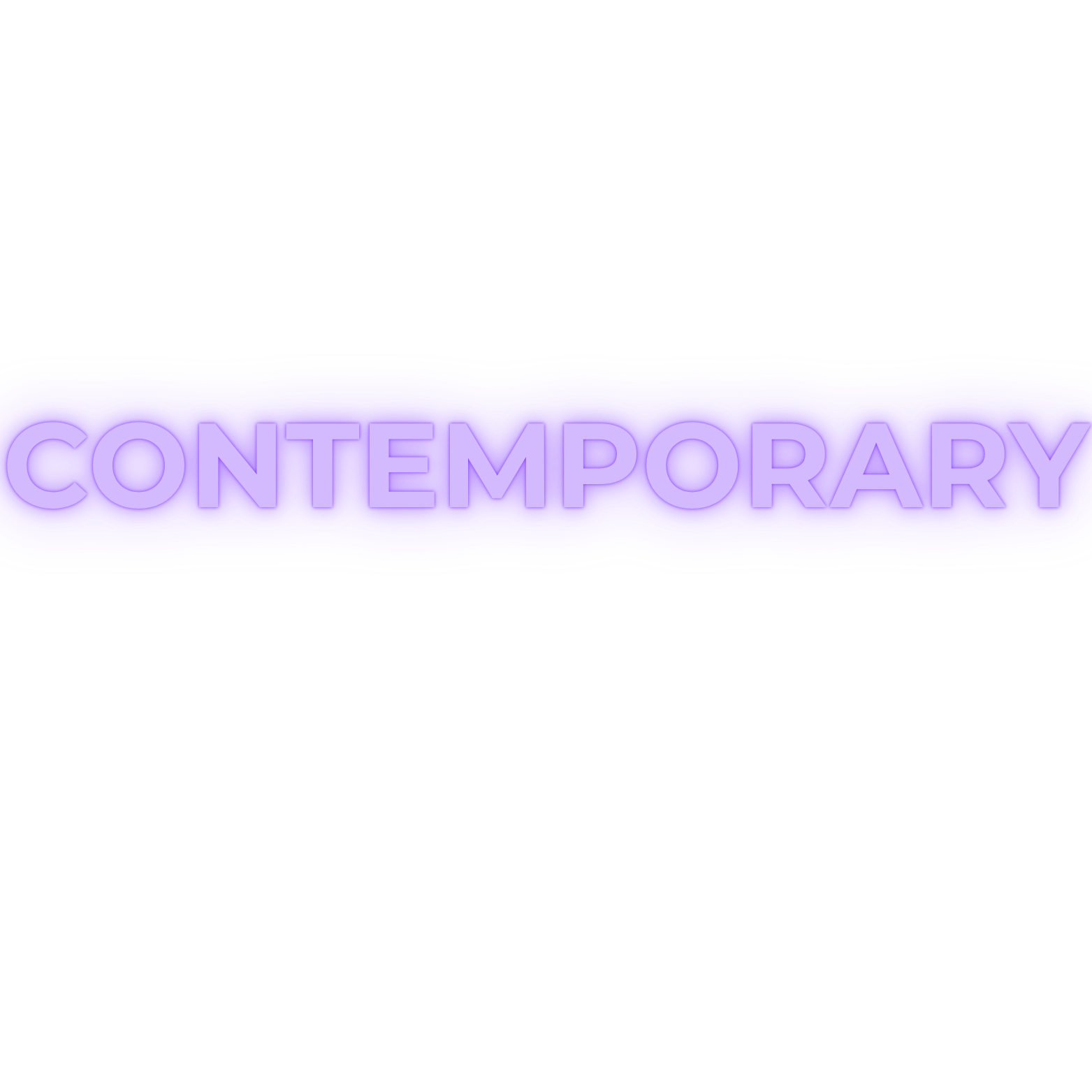 Text says 'CONTEMPORARY' with a purple background and a pink surrounding area.