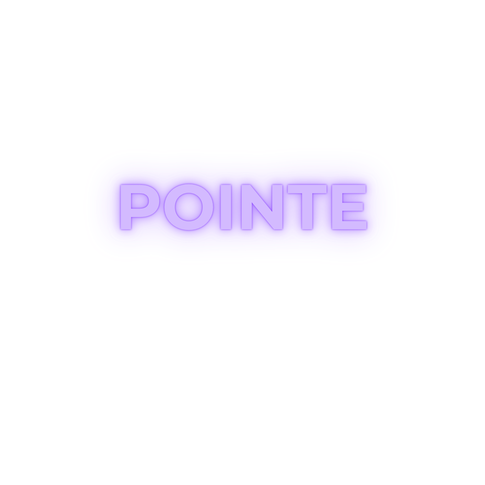 A neon sign with the word 'POINTE' in purple text on a pink background.