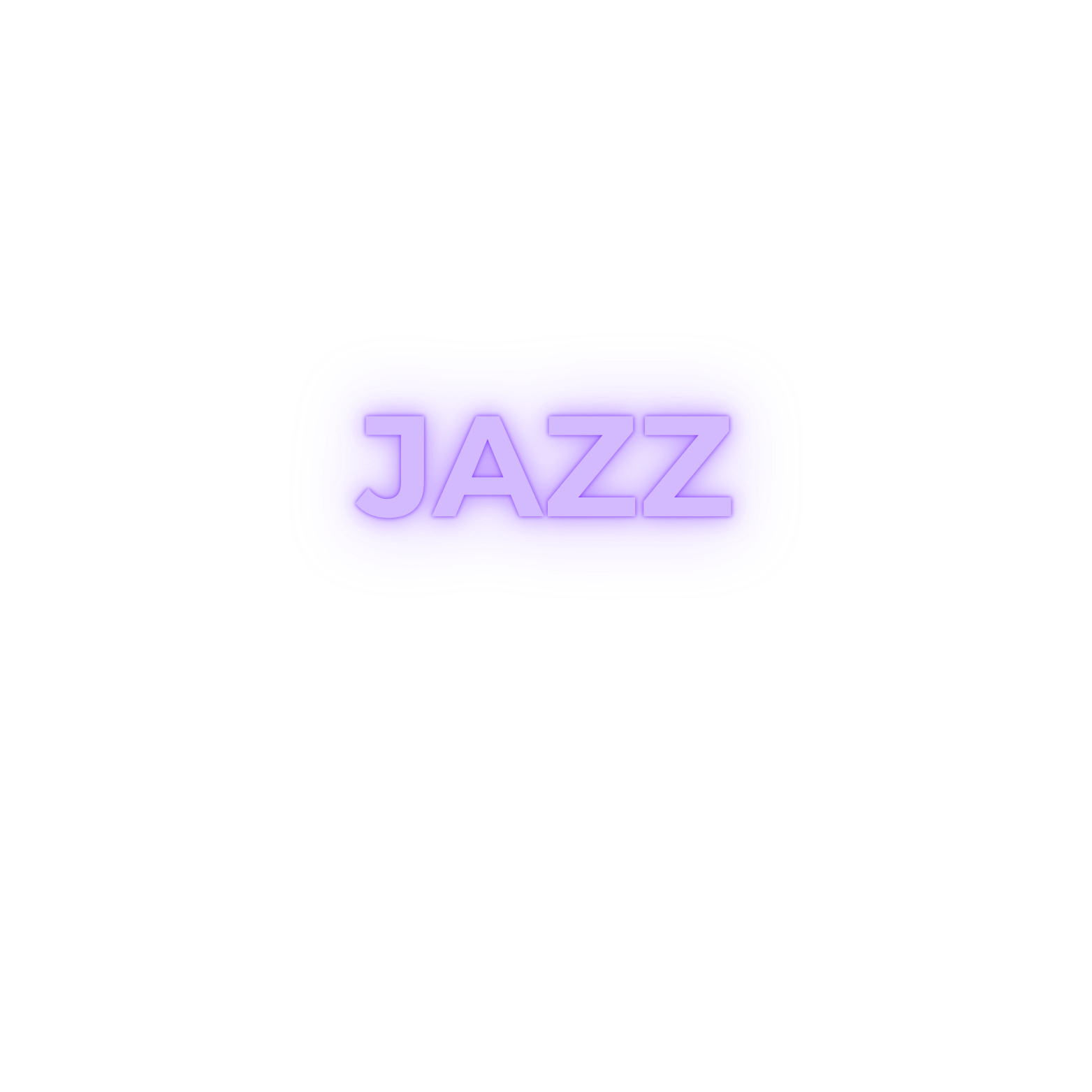 A neon sign with the word 'JAZZ' written in purple, glowing against a black background.