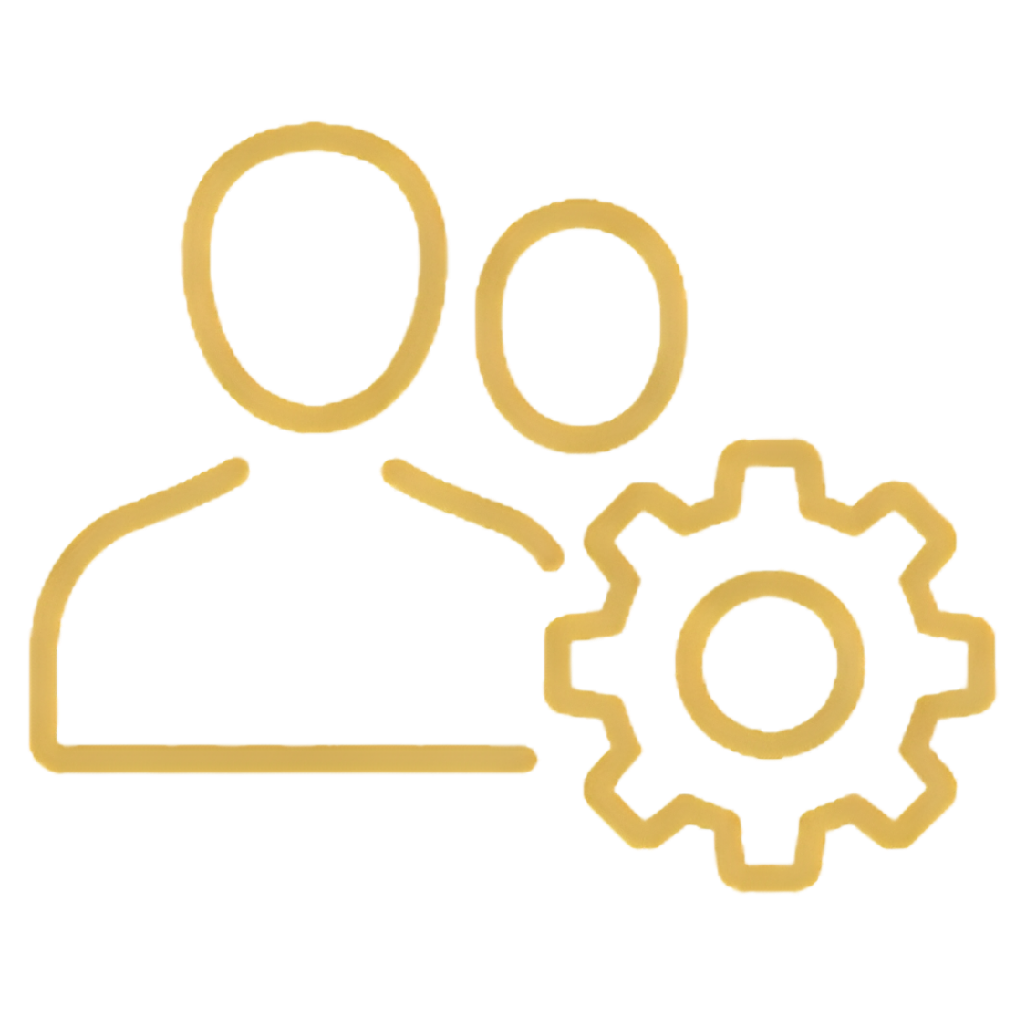 Icon of a person with gears, representing user settings or profile management.