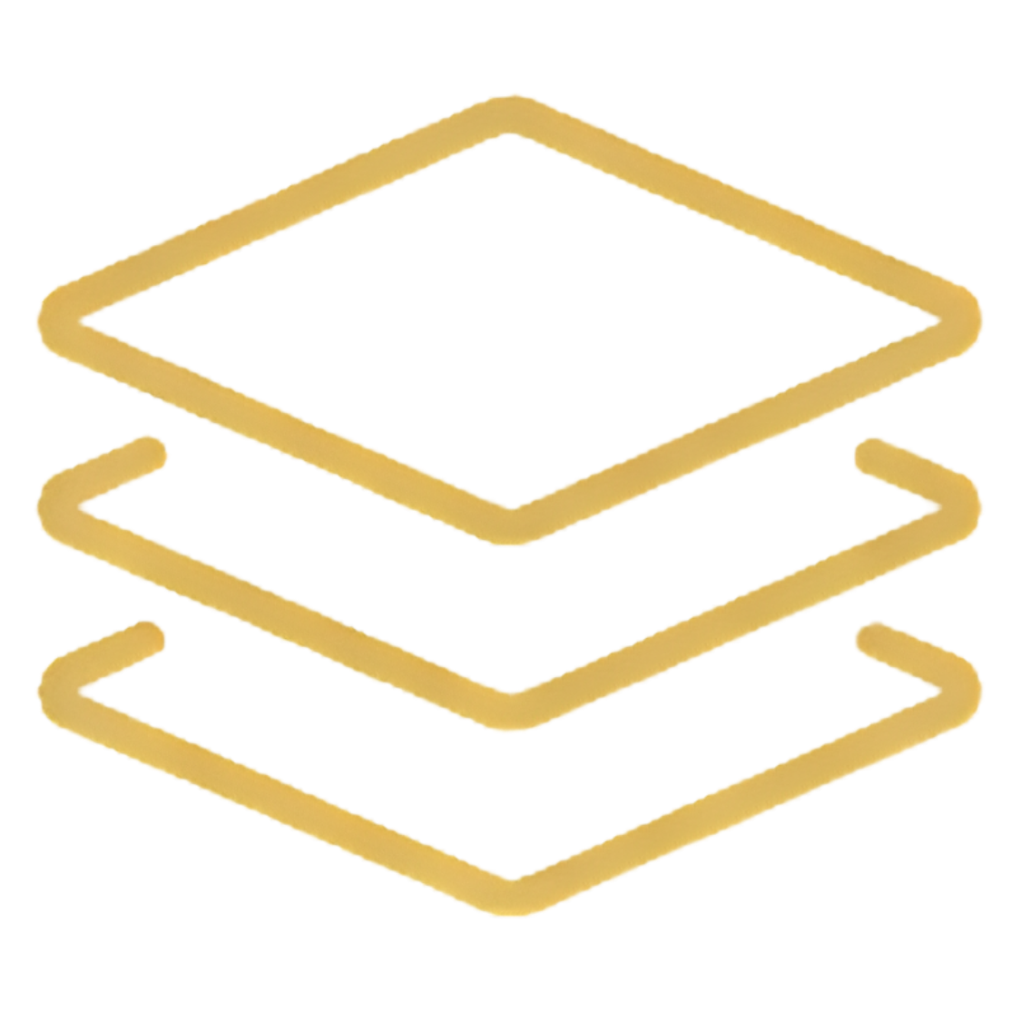 Illustration of three stacked layers with a yellow border, possibly representing a layered diagram or architecture.