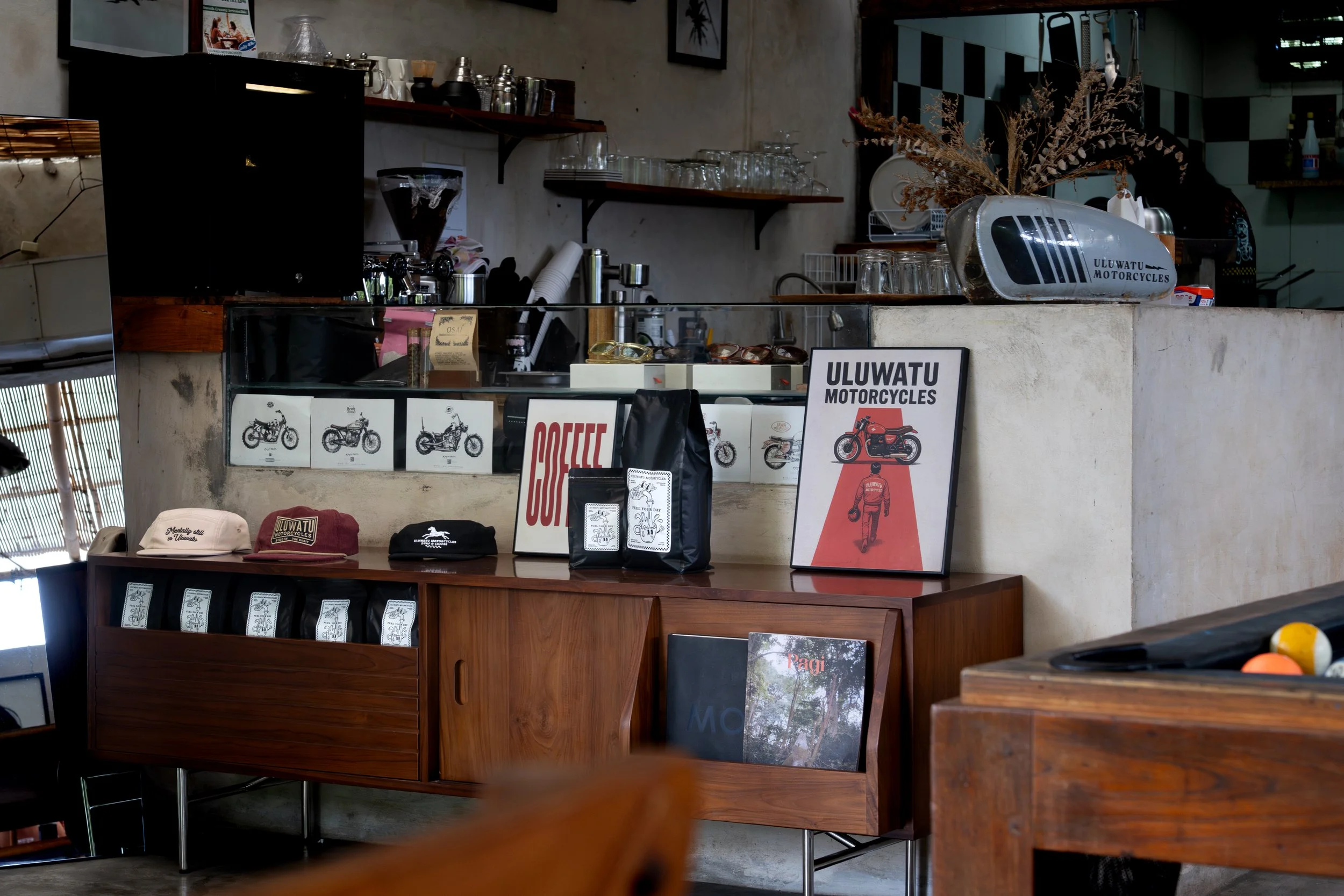 coffee, barista, tattoo, cafe, motorcycle cafe, strong coffee, Uluwatu, Bali, barista cafe, black coffee, coffee machine, piston machine