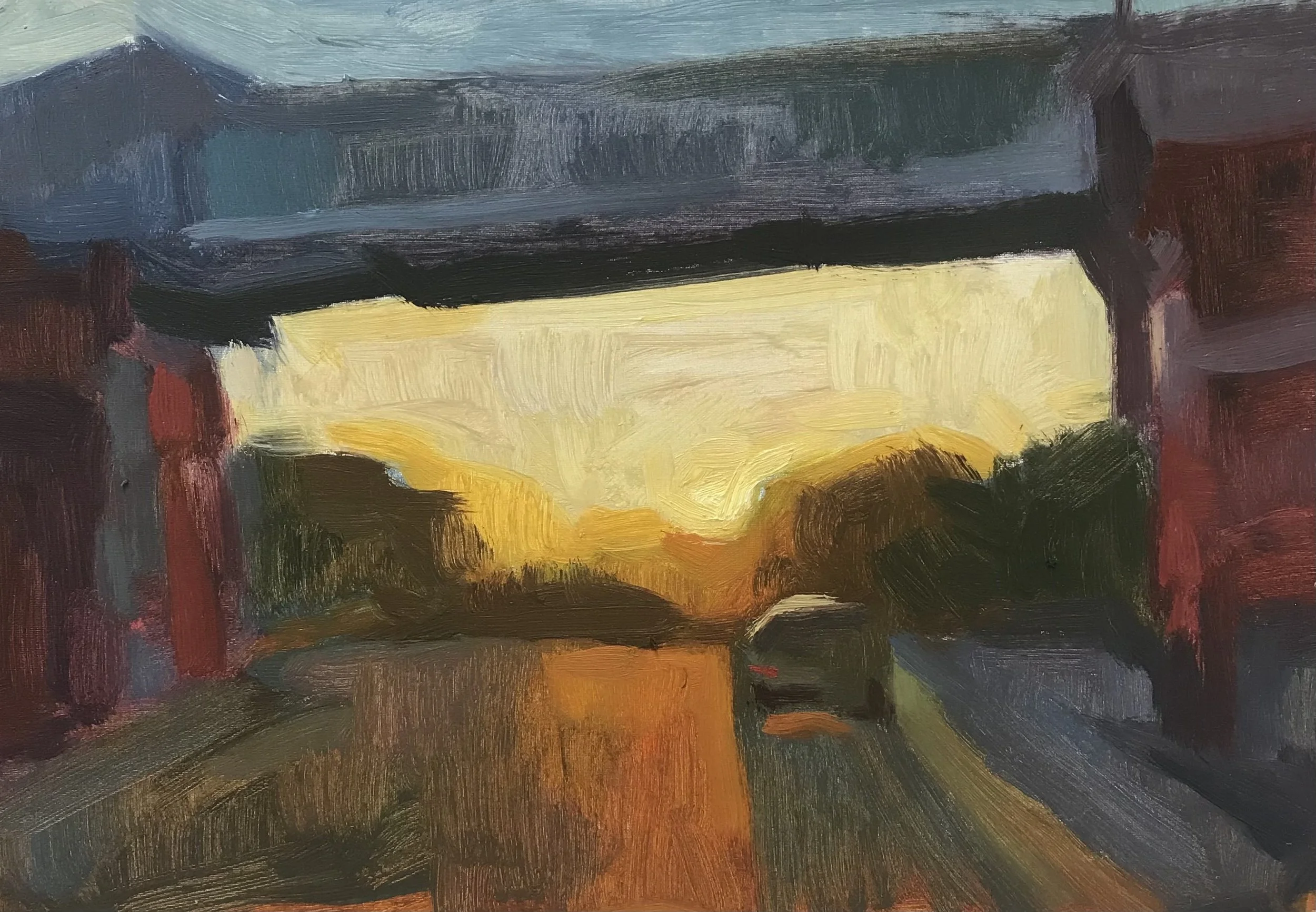 Sun squared, 30x20cm, oil on paper, 2021