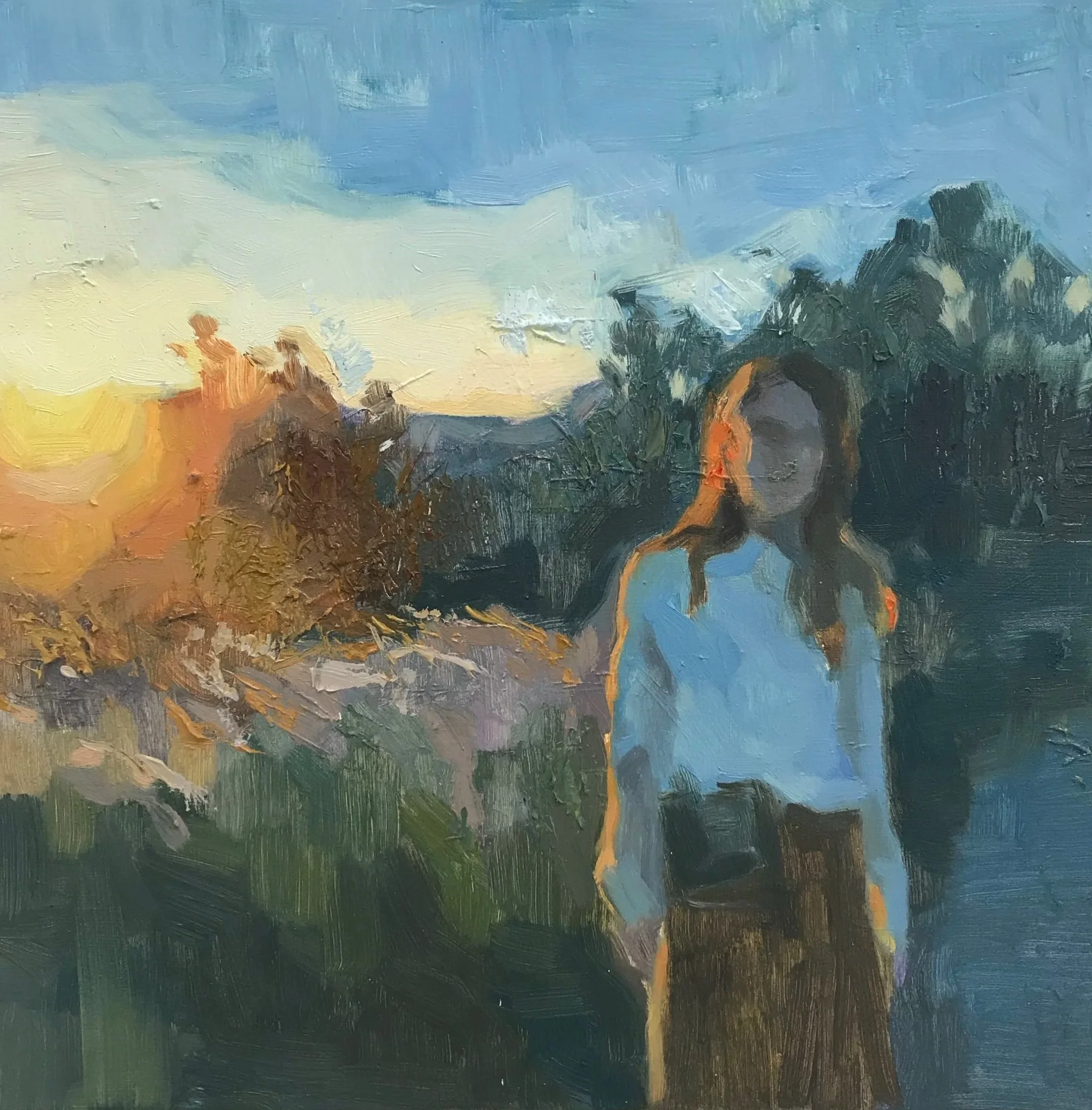 Sunset 1, 40x40cm, oil on canvas, 2021
