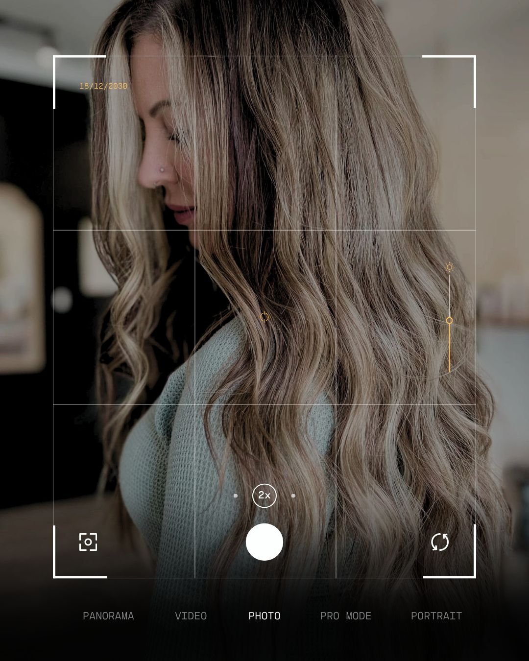 Highlighted I-tip hair extensions installed for added length and fullness