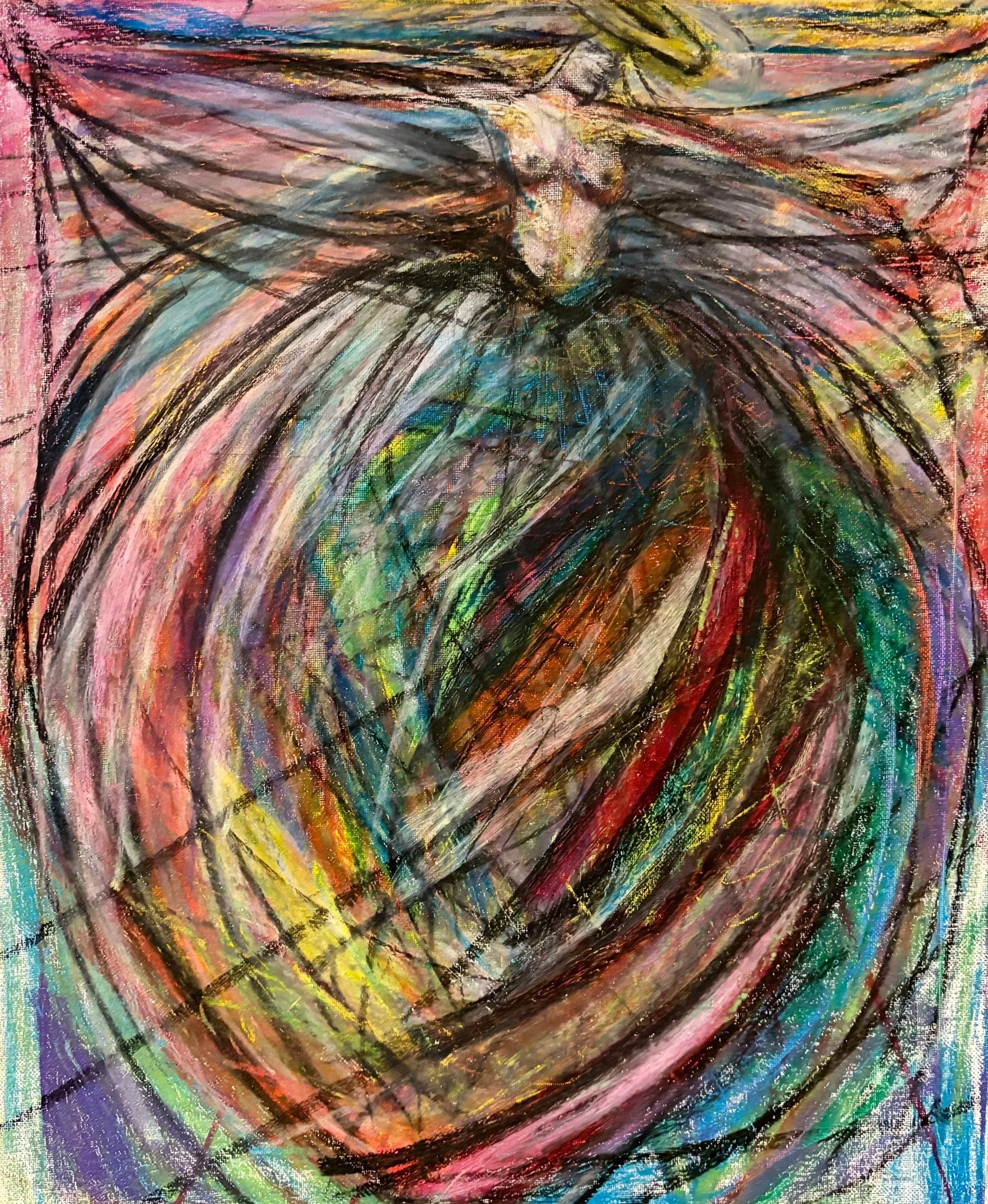 'Earth Angel' Oil Pastel on Canvas 11x14