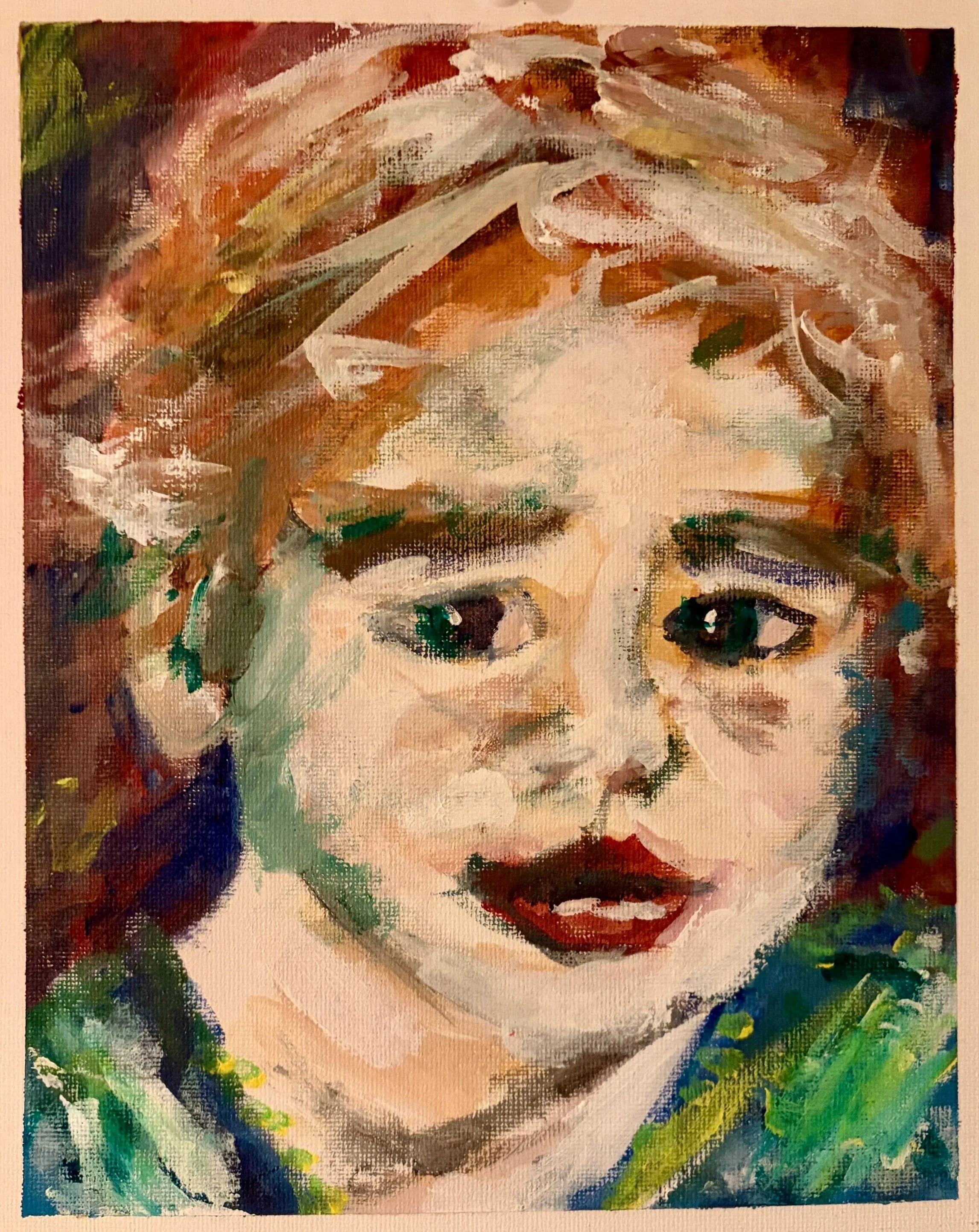 Vibrant Youth: Original Portrait of a Young Boy