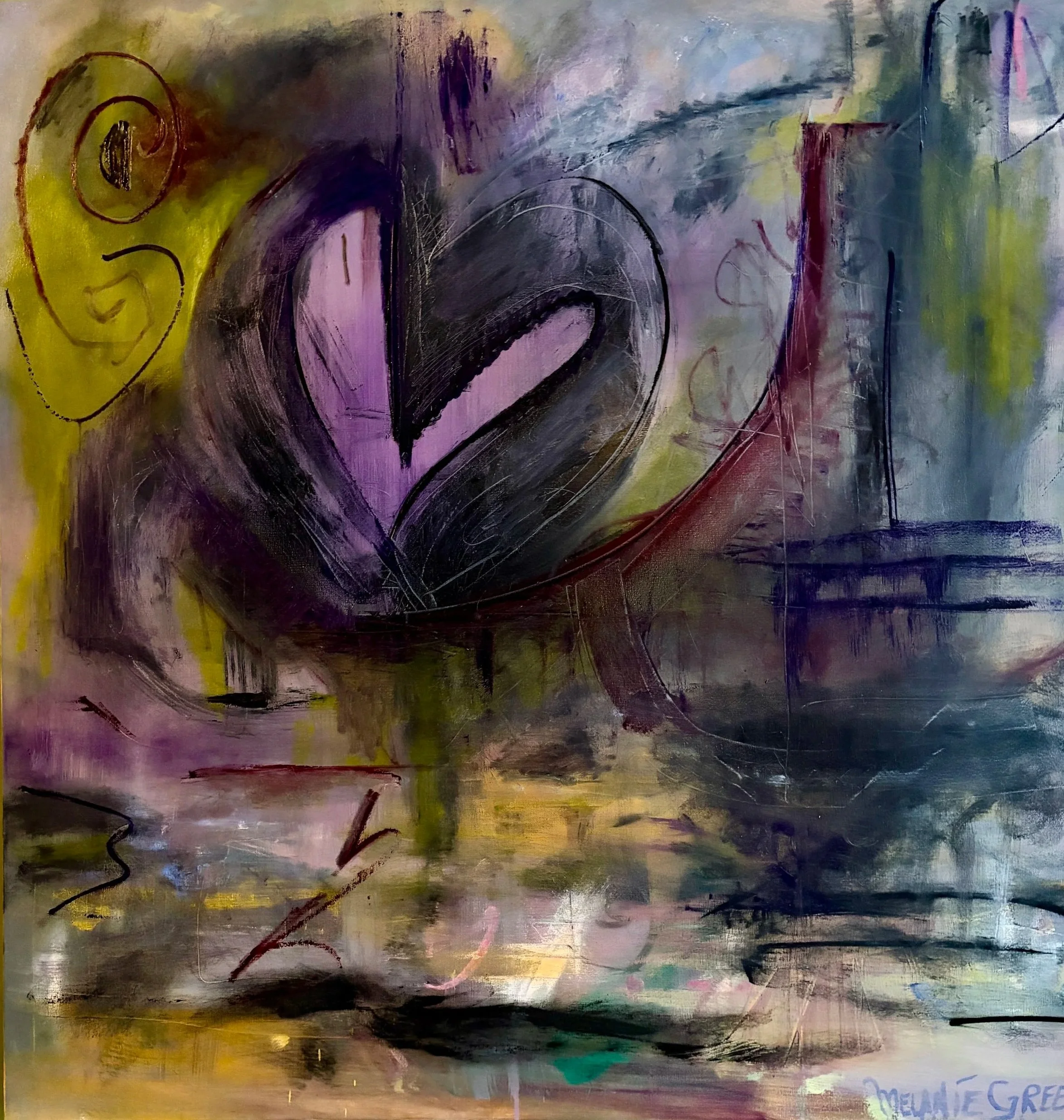 Heart - 2021 50x60" Original Oil Painting on Canvas