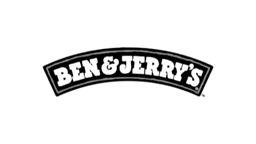 Ben & Jerry's logo on a black background.