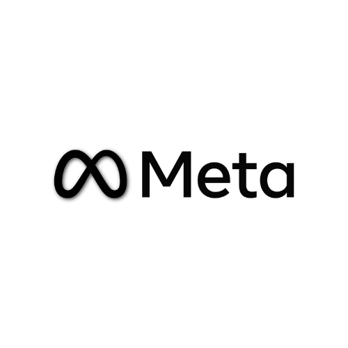 Meta logo, a black square with a white lowercase 'm' made of four squares.