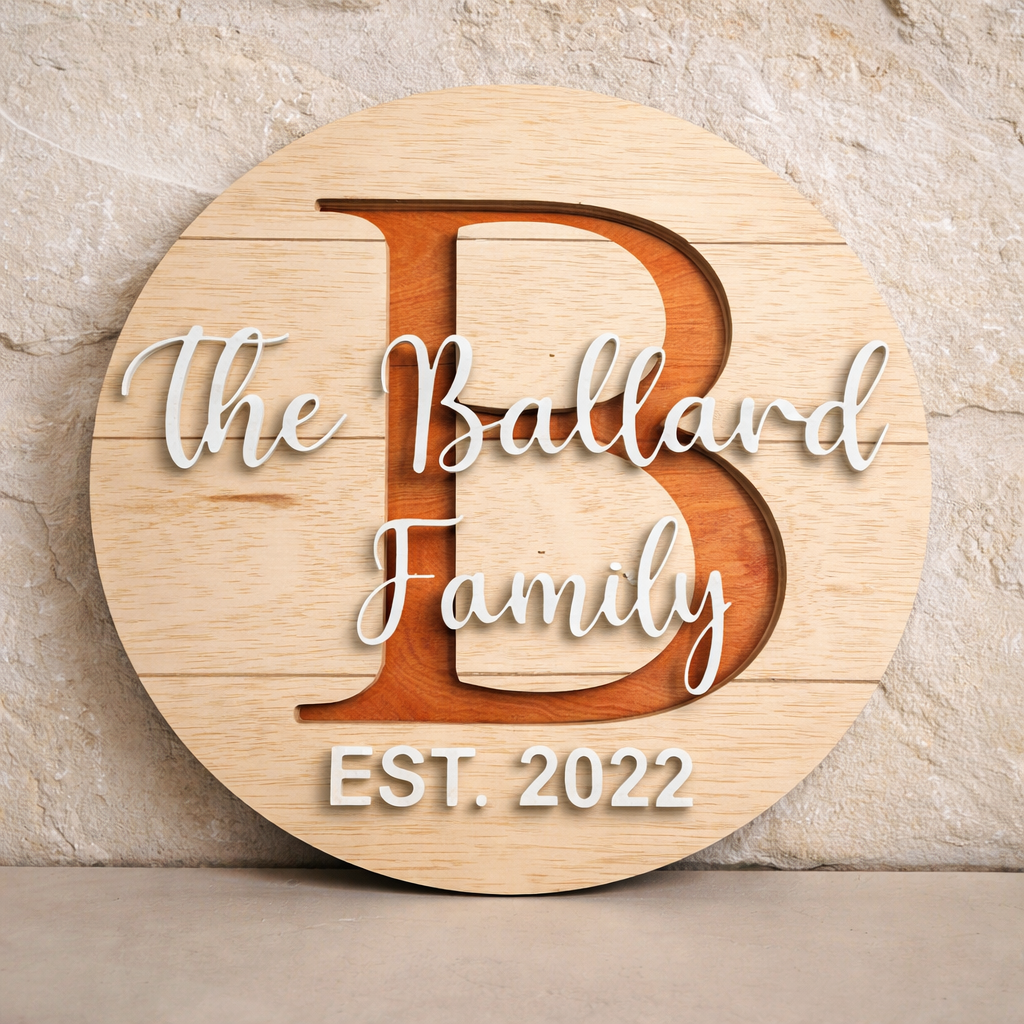 Personalized Family Name Wood Sign