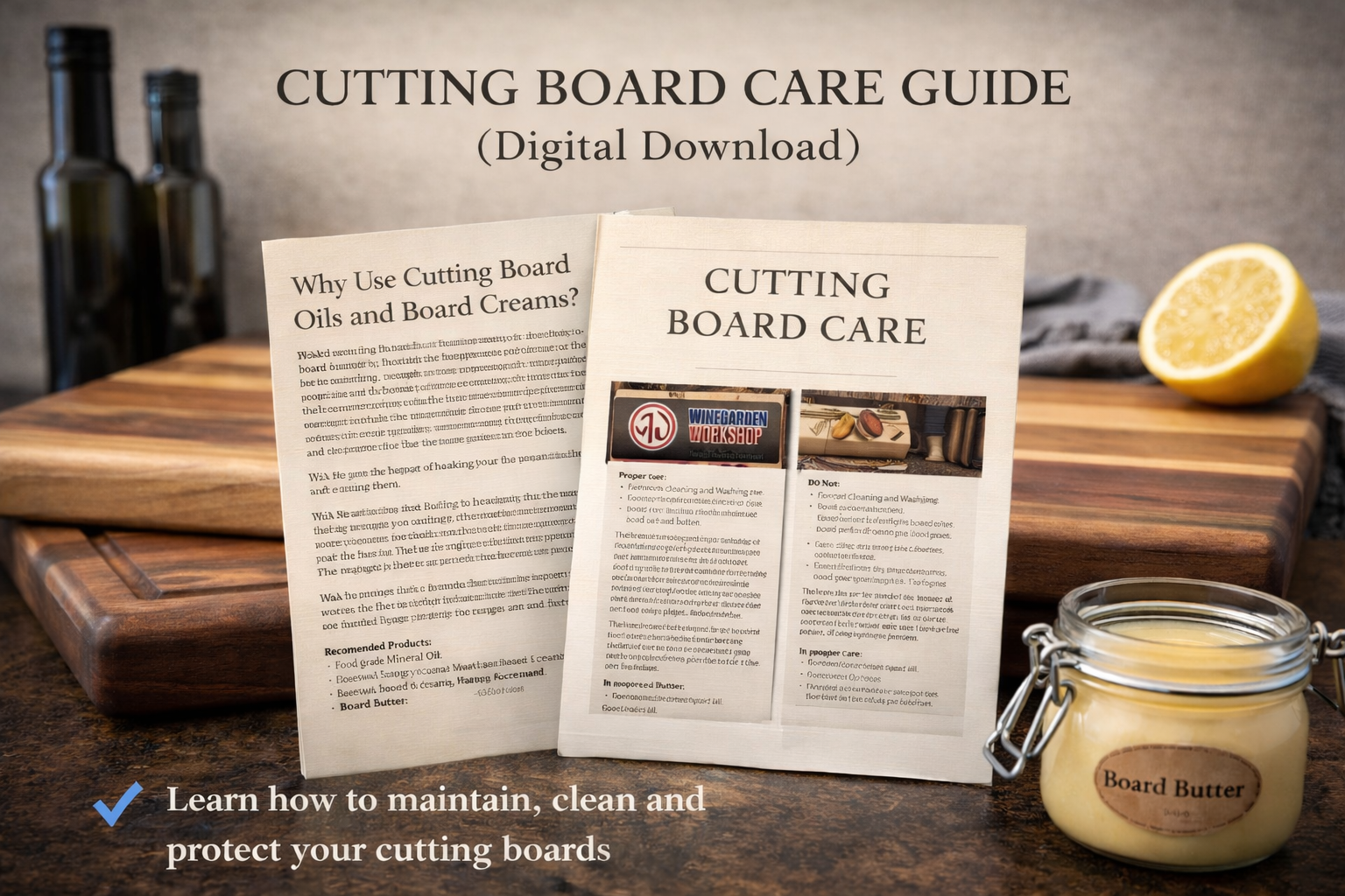 Cutting Board Care Guide (Free Digital Download)
