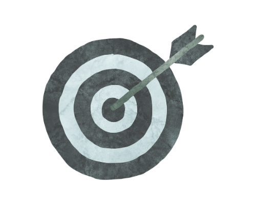 A dart hitting the center of a target with concentric circles