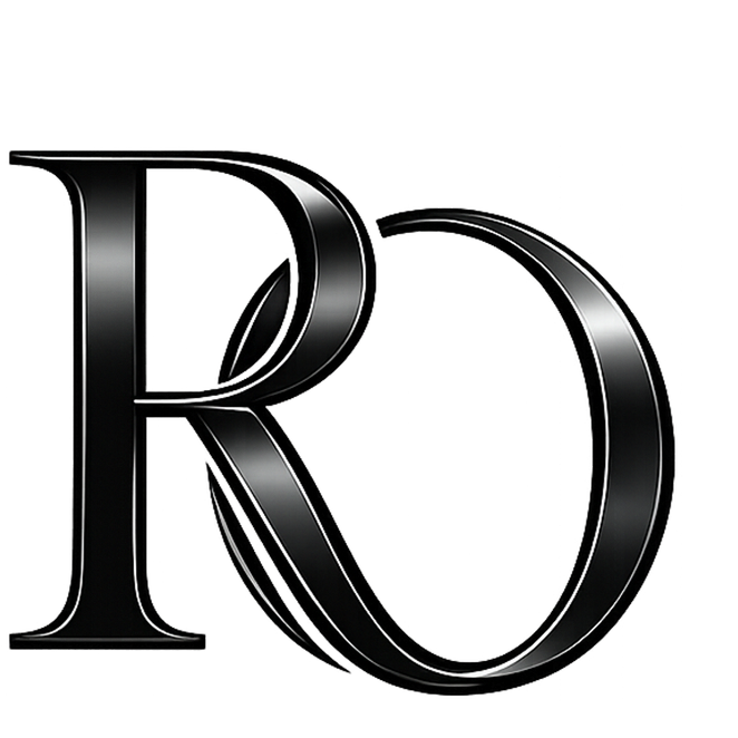 Close-up of a shiny, metallic letter 'R' and part of the letter 'Q' in black with a glossy finish against a black background.