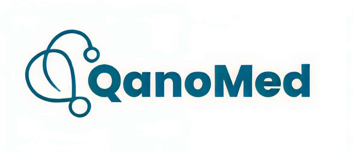The QanoMed logo with a blue stethoscope forming a heart, reflecting high-quality care like child psychologist Limassol